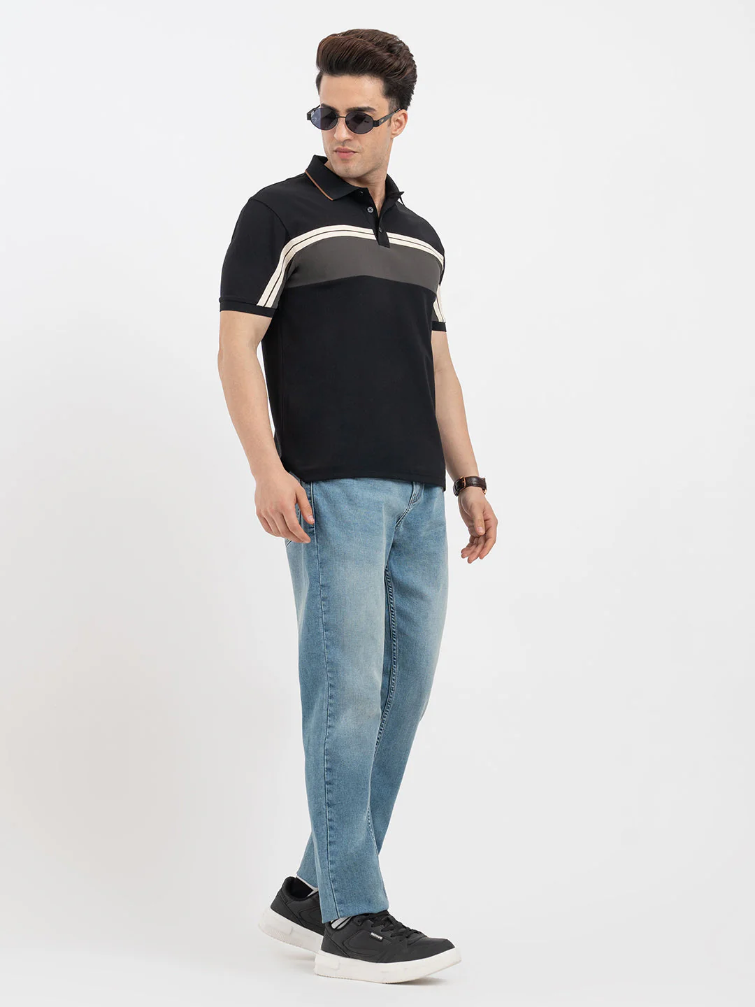 Red Tape Black Polo T-Shirt for Men - Image 5