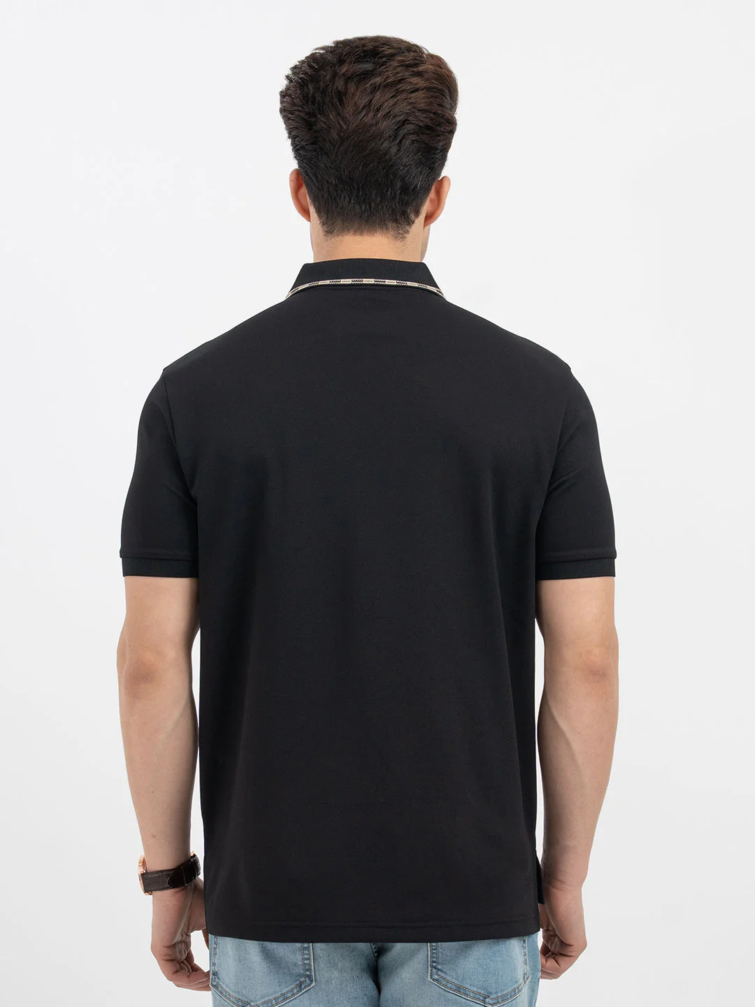 Red Tape Black Polo T-Shirt for Men - Image 3
