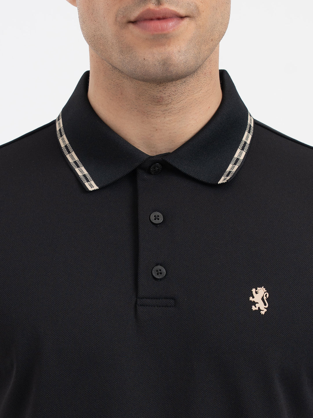 Red Tape Black Polo T-Shirt for Men - Image 4