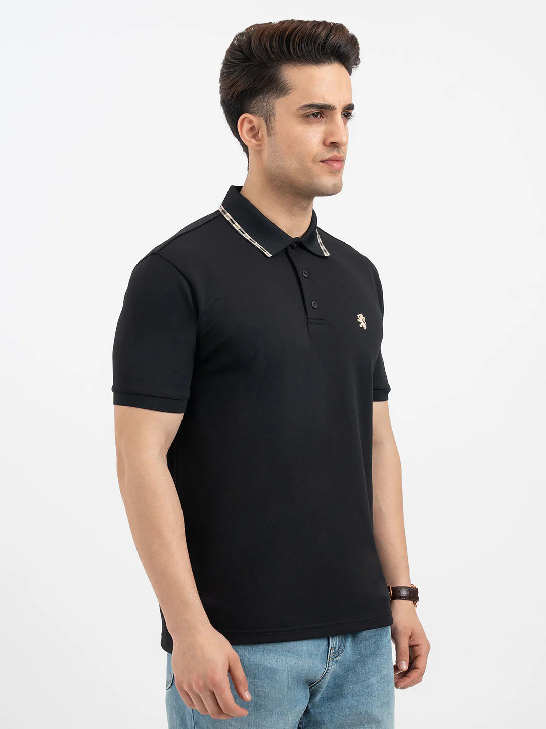 Red Tape Black Polo T-Shirt for Men - Image 6