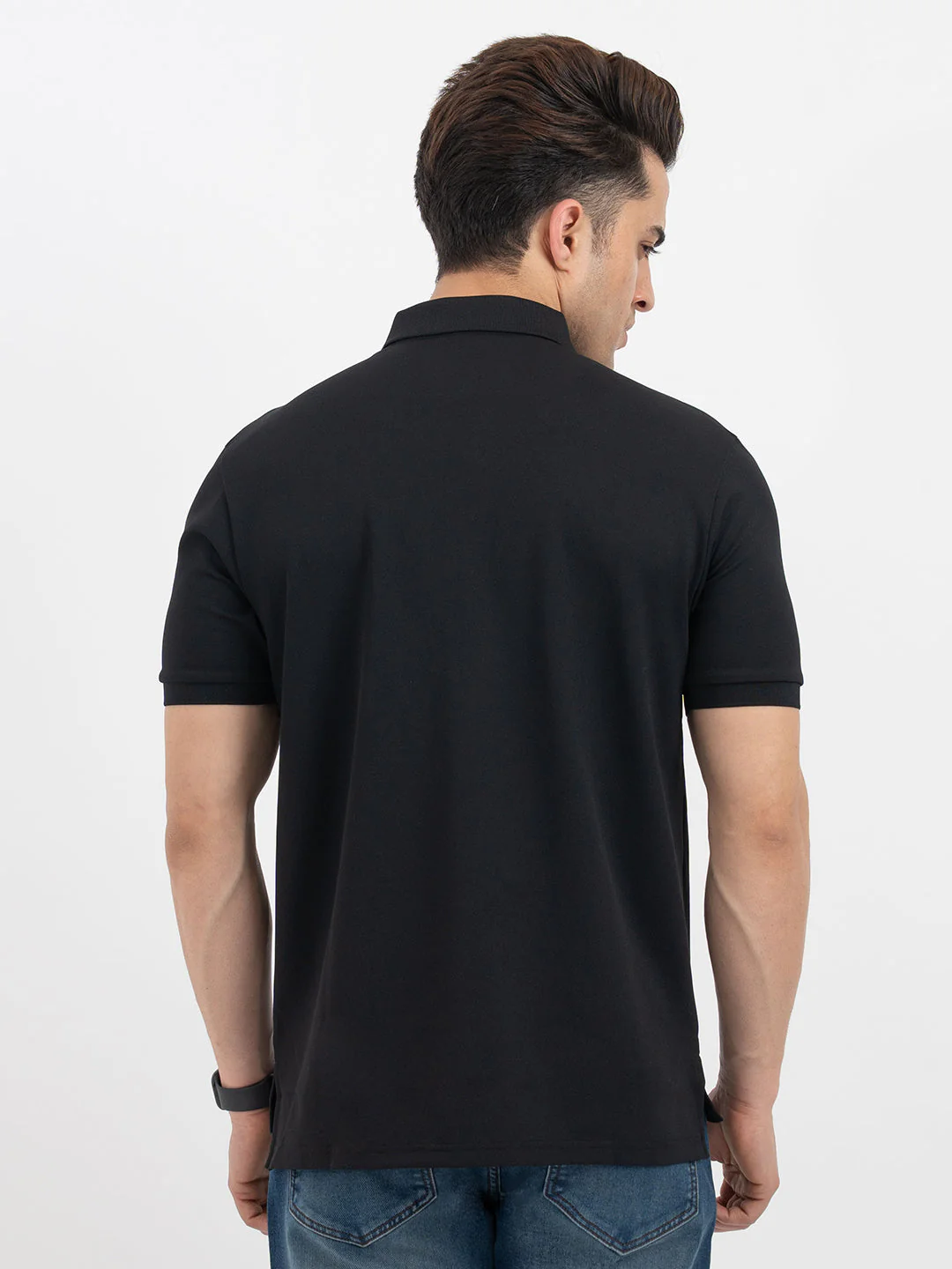 Red Tape Black Polo T-Shirt for Men - Image 3