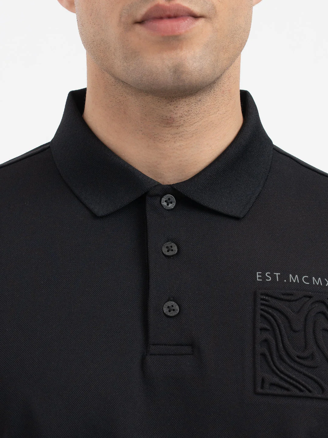 Red Tape Black Polo T-Shirt for Men - Image 4