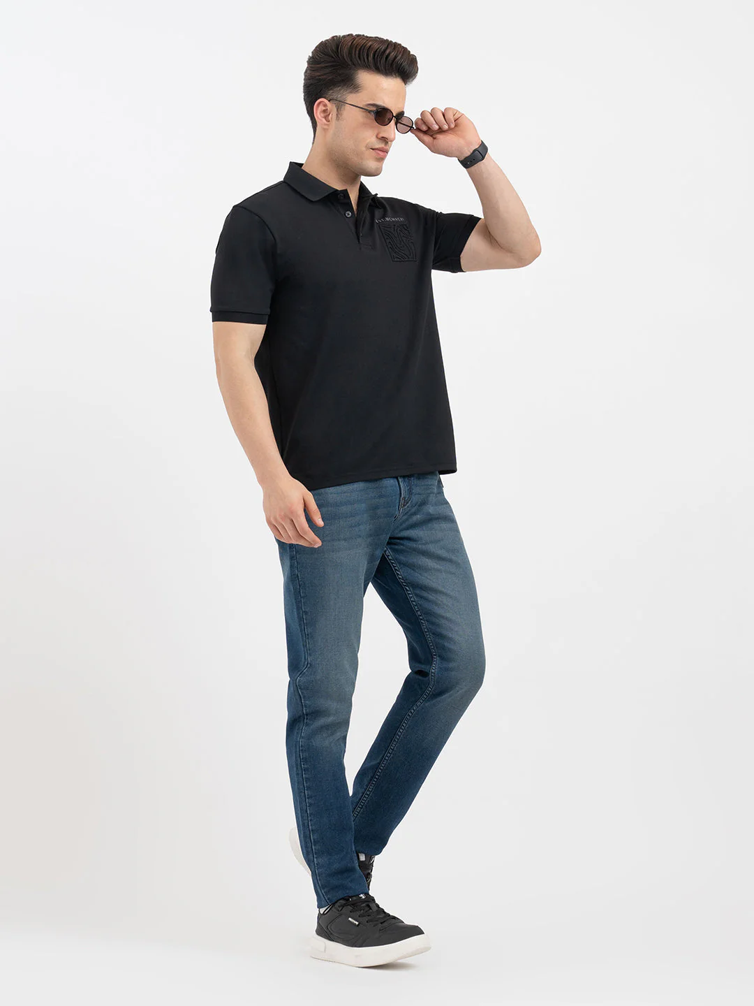 Red Tape Black Polo T-Shirt for Men - Image 5