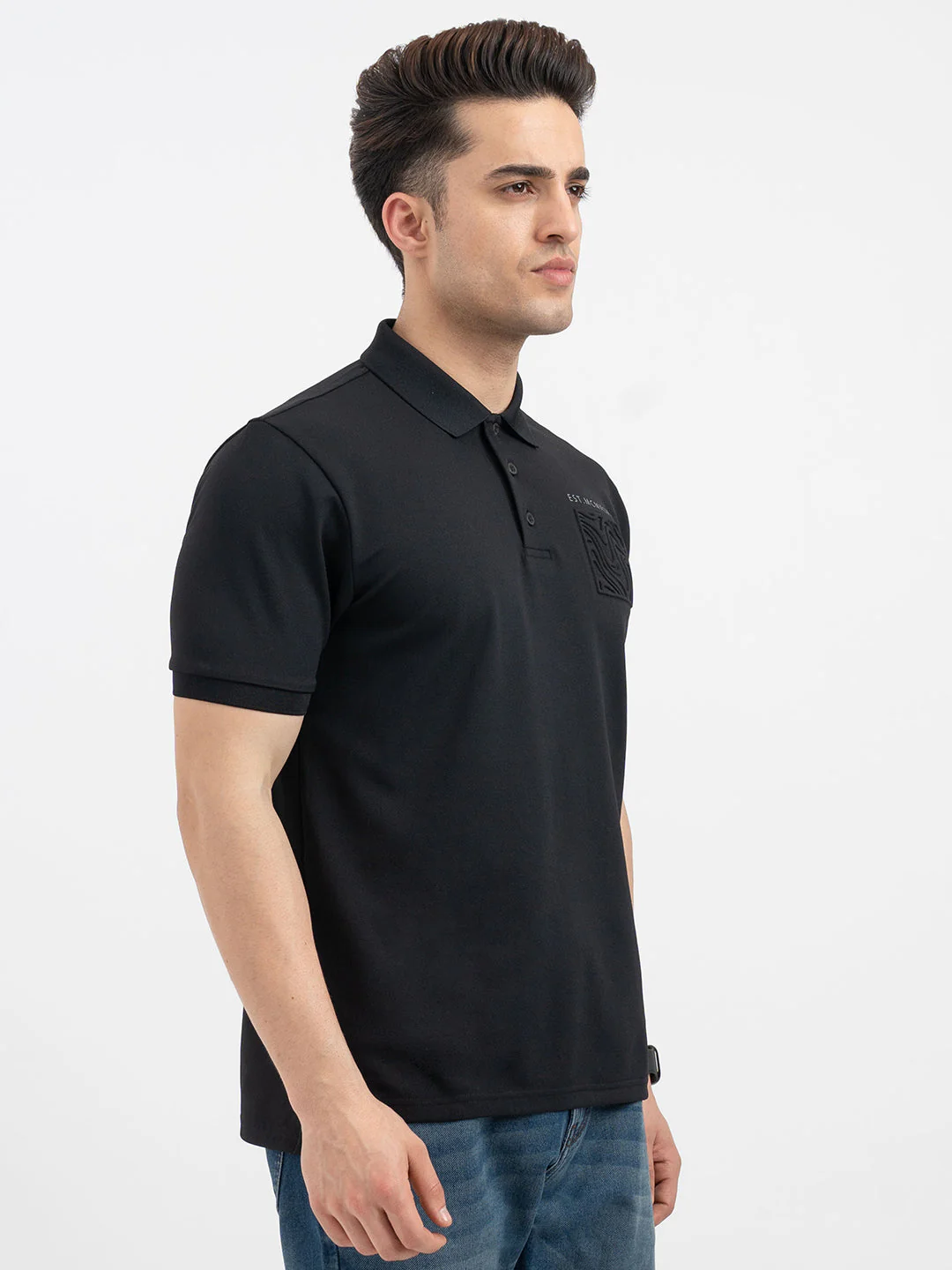 Red Tape Black Polo T-Shirt for Men - Image 6