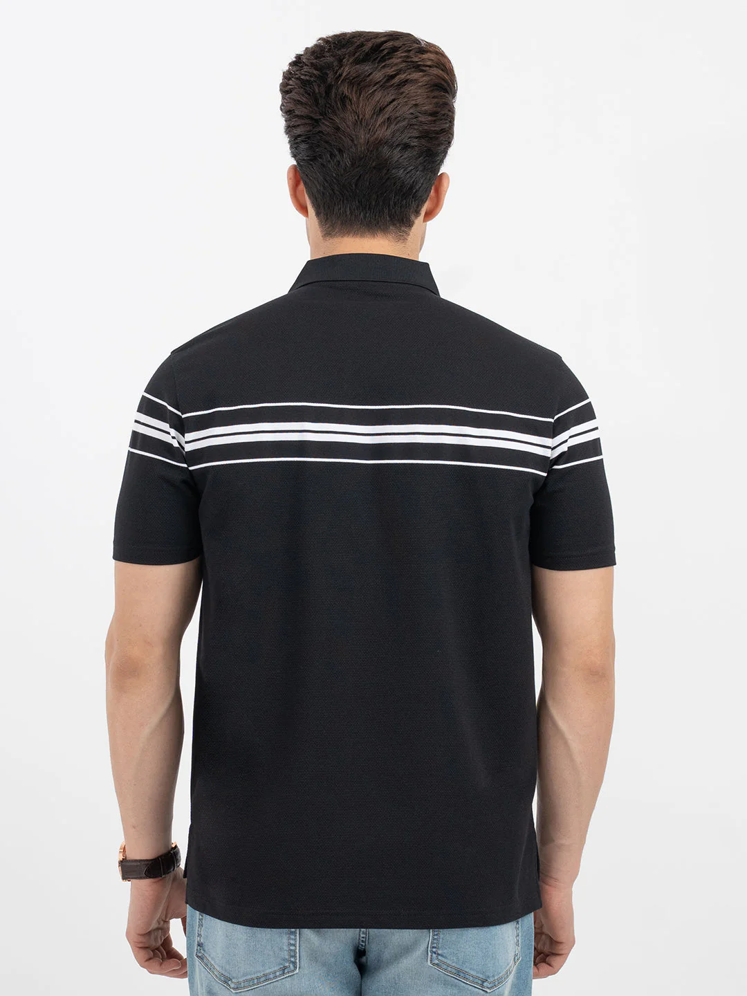 Red Tape Black Polo T-Shirt for Men - Image 3
