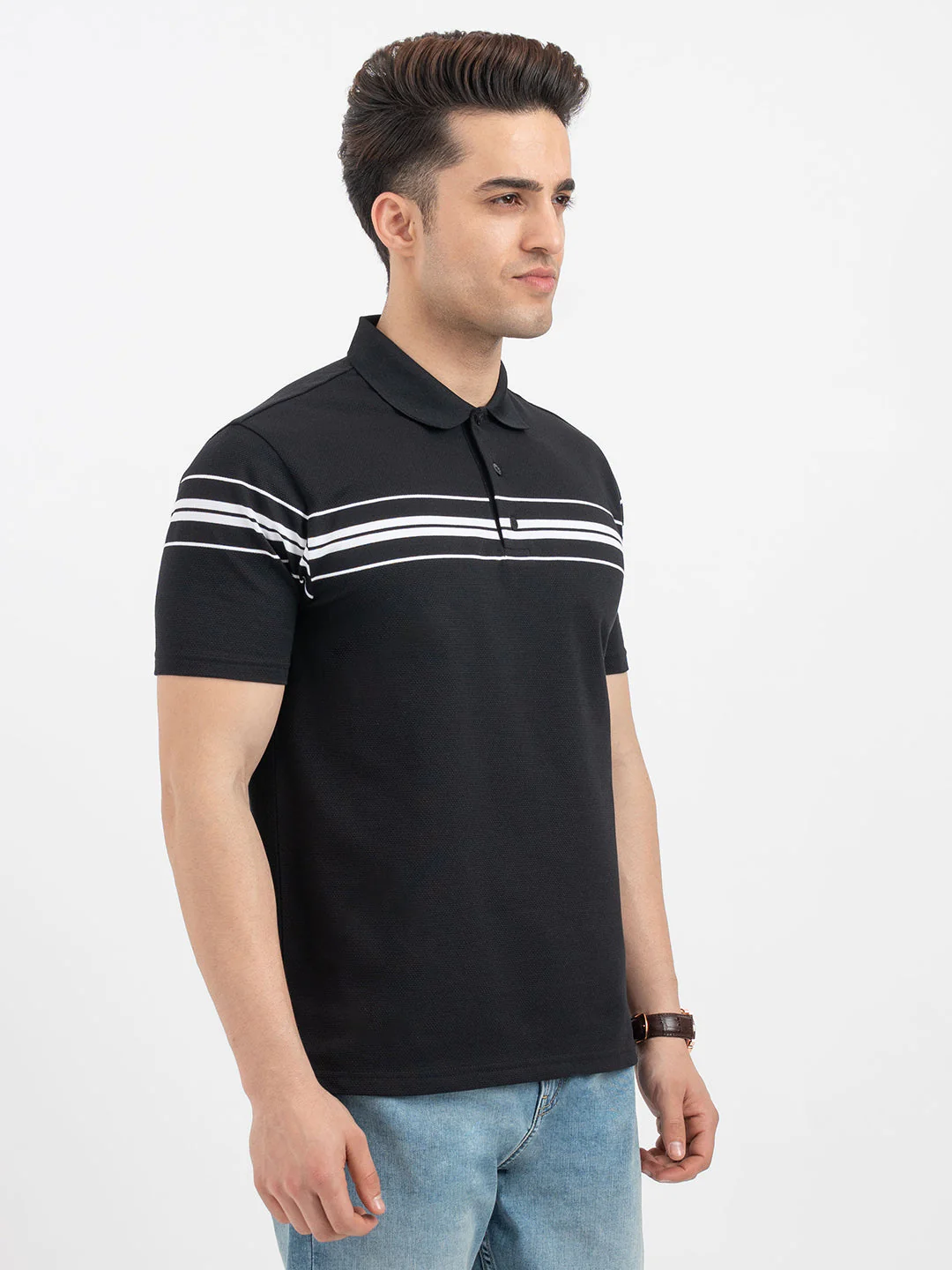 Red Tape Black Polo T-Shirt for Men - Image 6