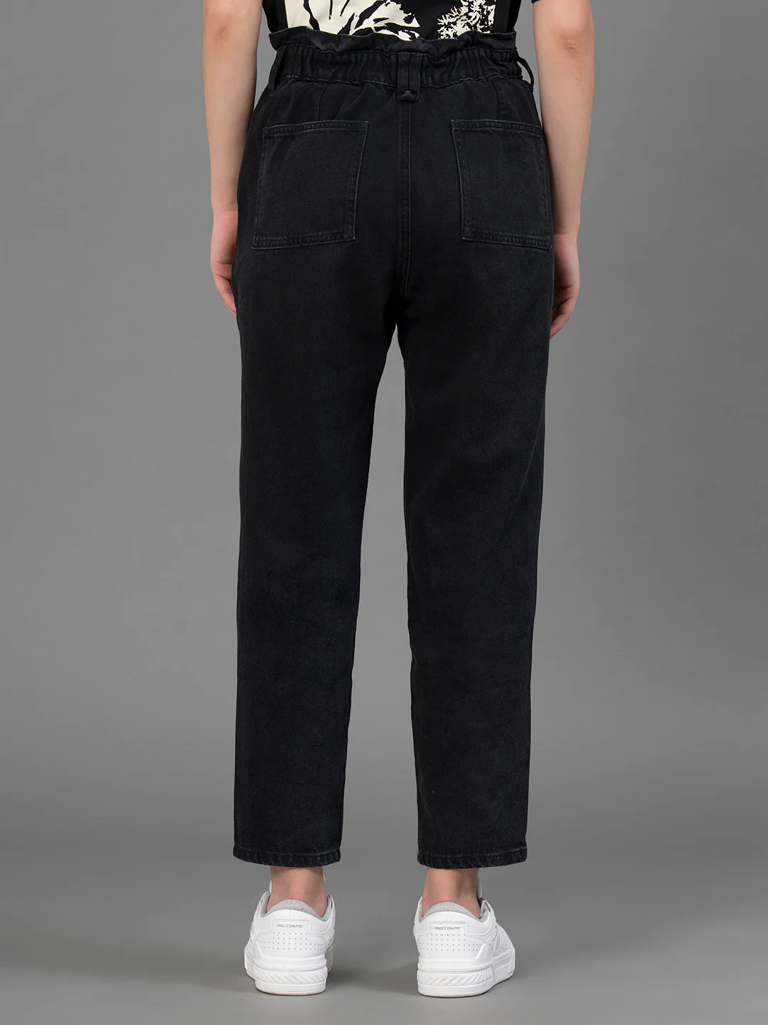 Black Paperbag Jeans for Women - Image 3