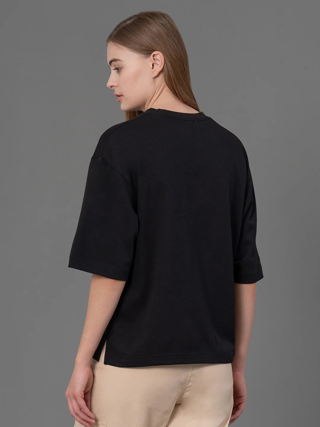 Black Oversized T-Shirt for Women - Image 3