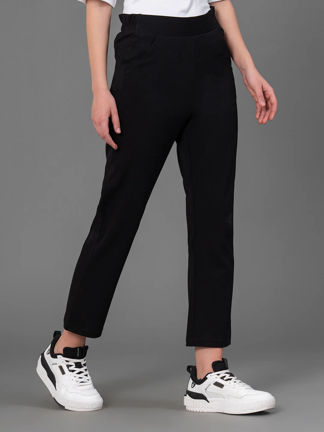 Solid Black Trousers for Women - Image 2