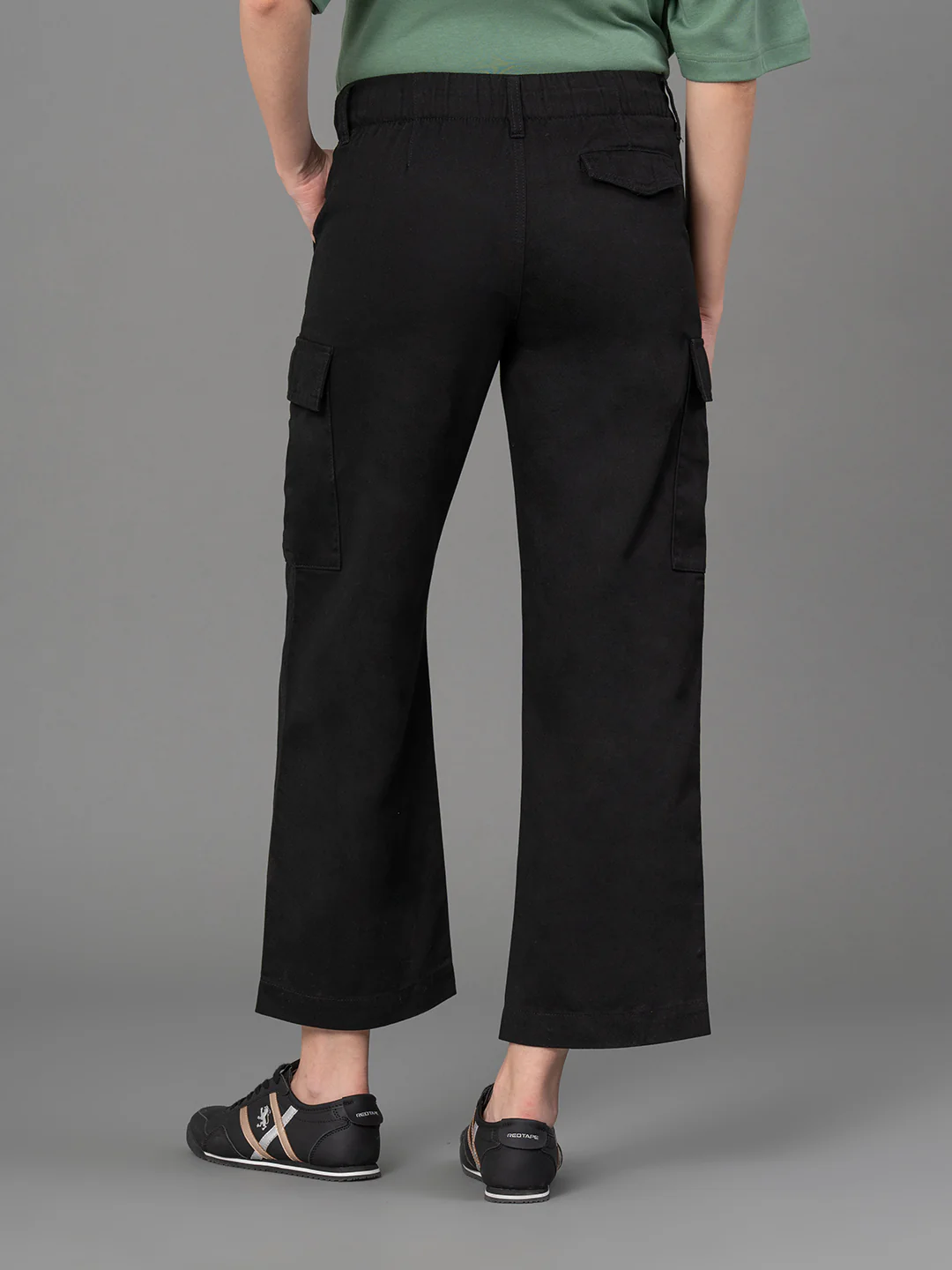 Black Wide Leg Cargo for Women - Image 3