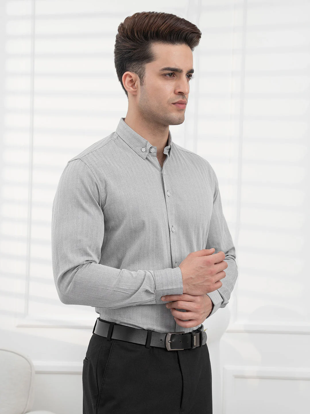 Black Striped Shirt Men | Daily Formal Wear - Image 6