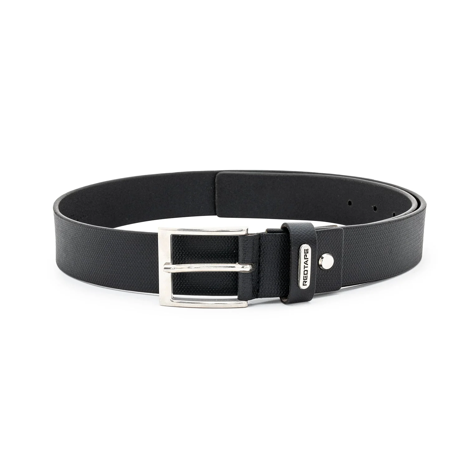 Black Textured Leather Belt for Men | Classic and Durable - Image 3
