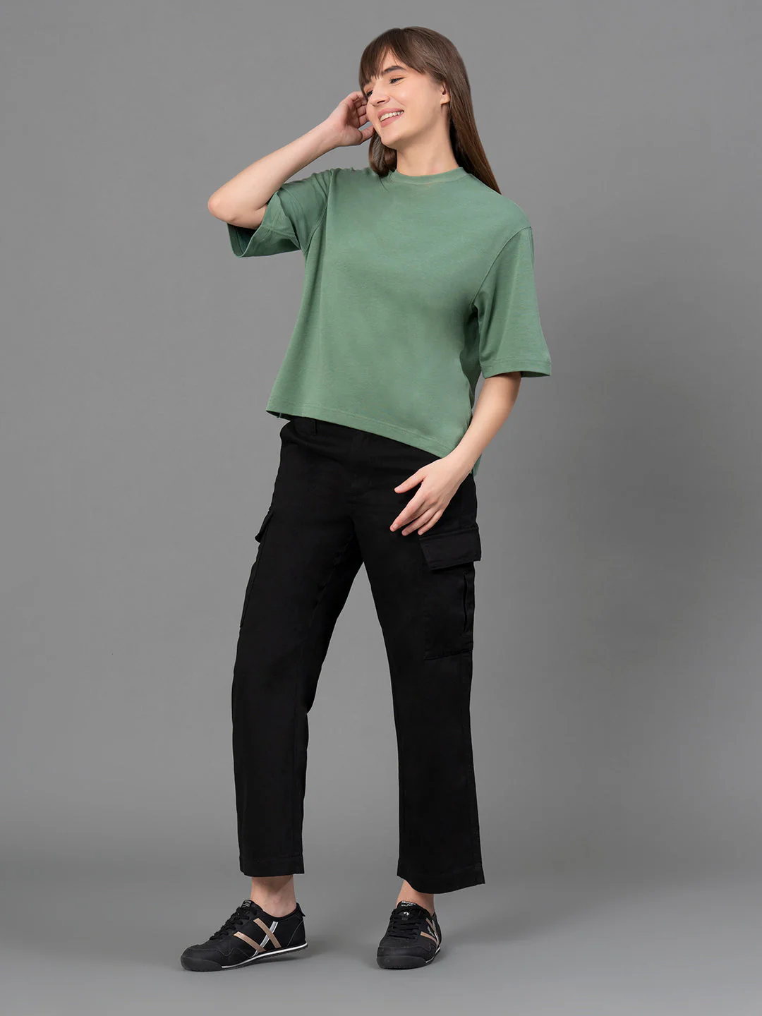 Black Wide Leg Cargo for Women - Image 5