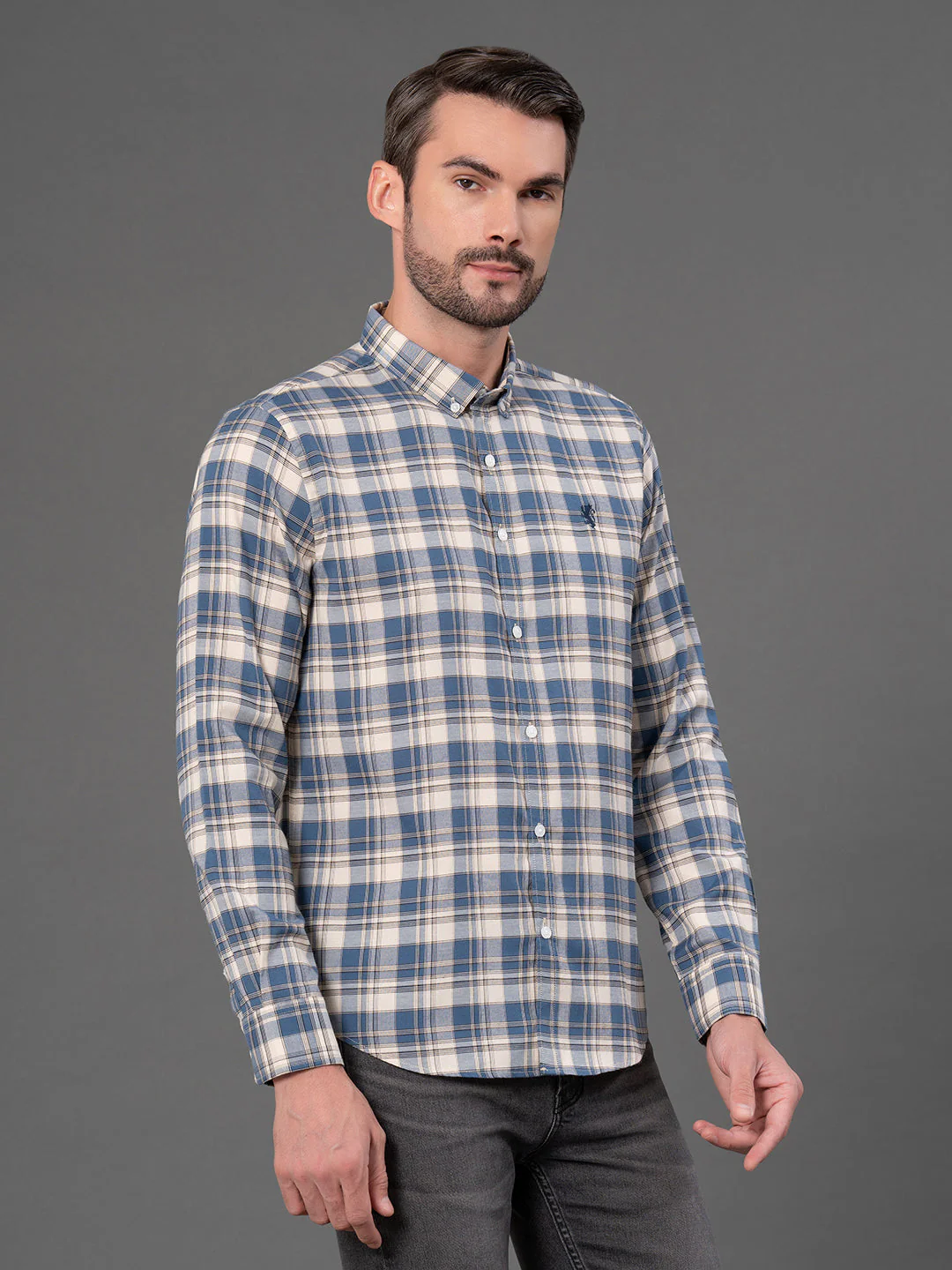 Blue Checked Shirt for Men - Image 2