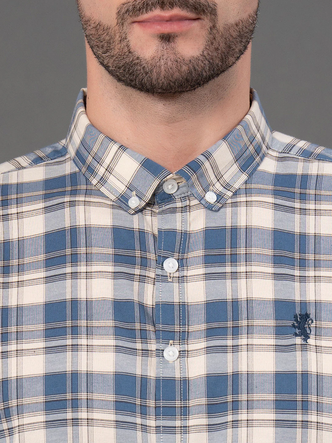 Blue Checked Shirt for Men - Image 4