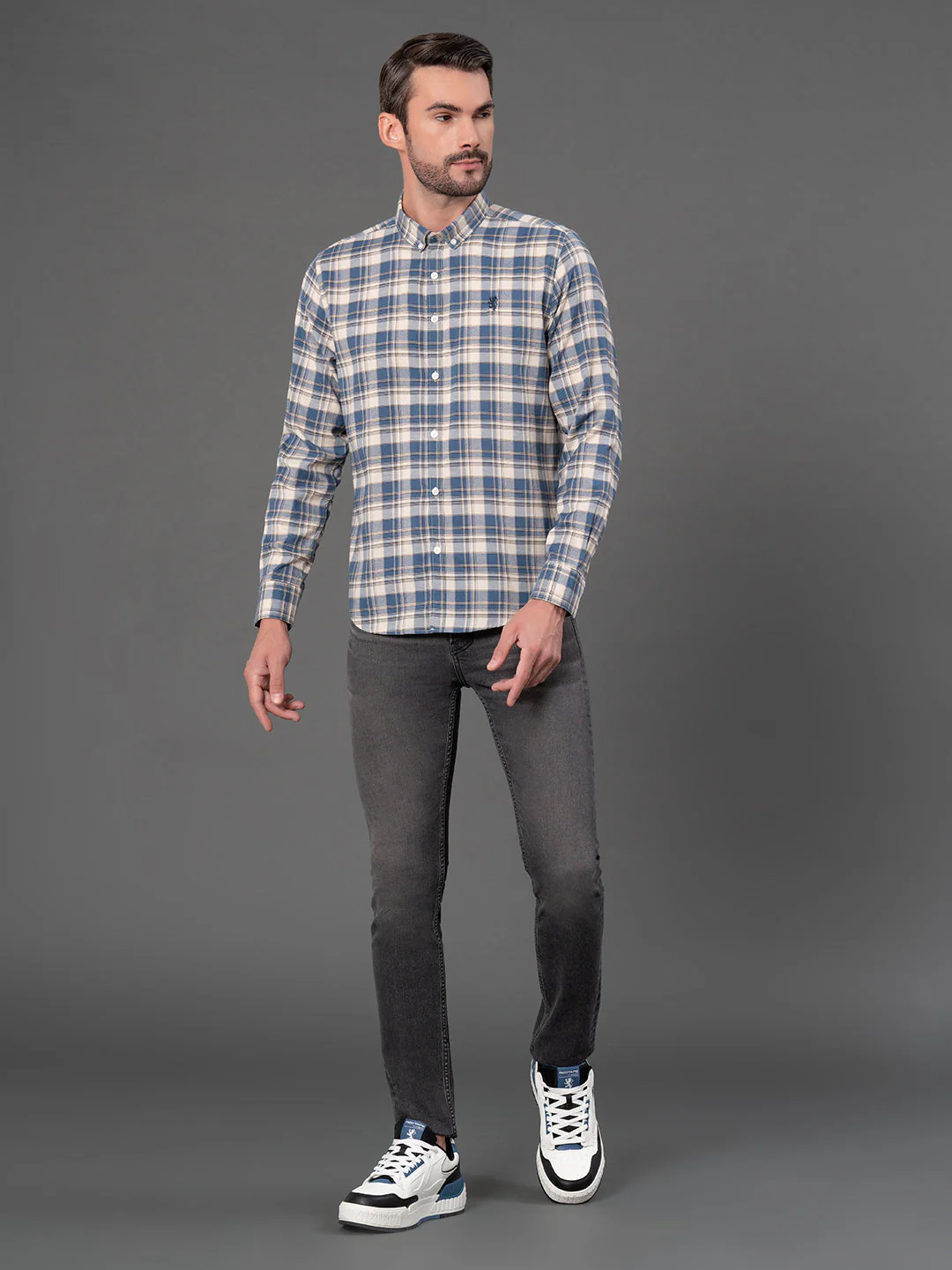 Blue Checked Shirt for Men - Image 5
