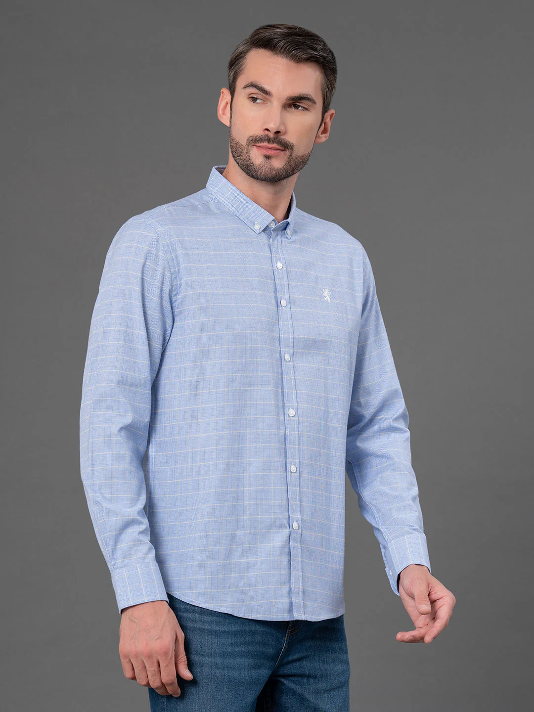 Blue Checked Shirt for Men - Image 2