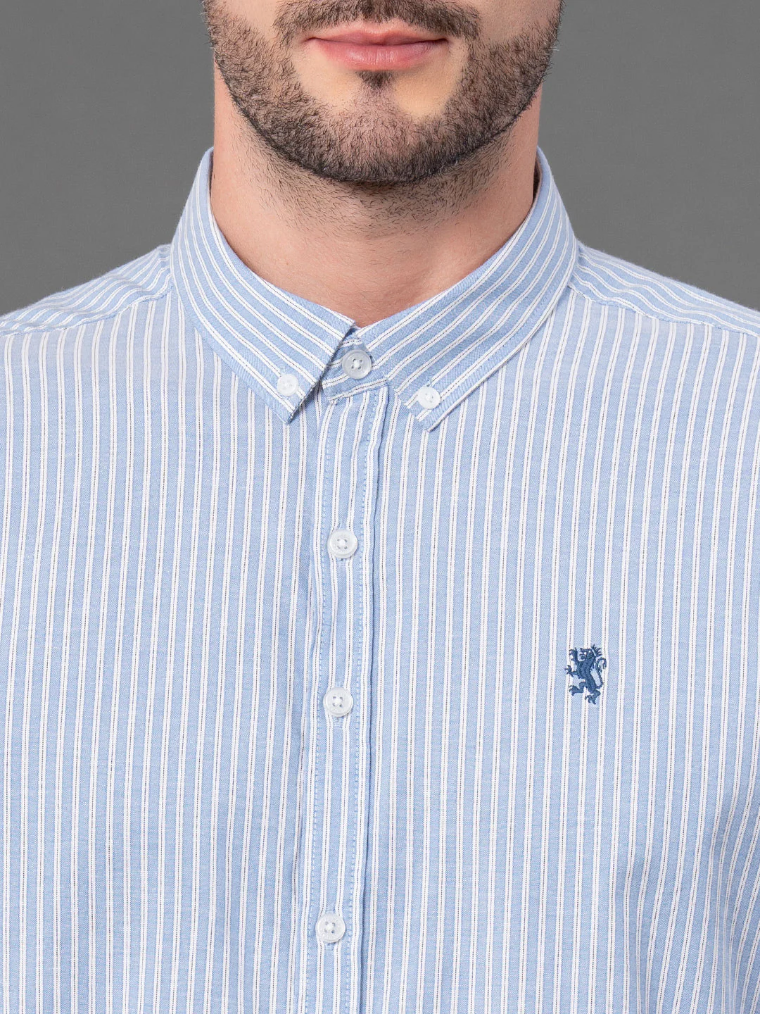 Blue Striped Shirt for Men - Image 4