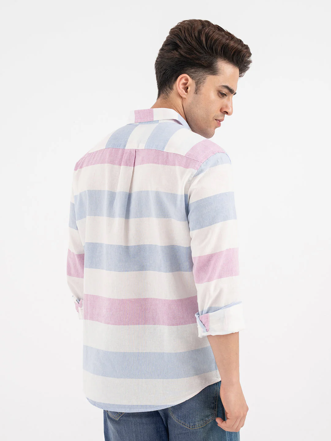 Red Tape Blue Striped Shirt for Men - Image 3