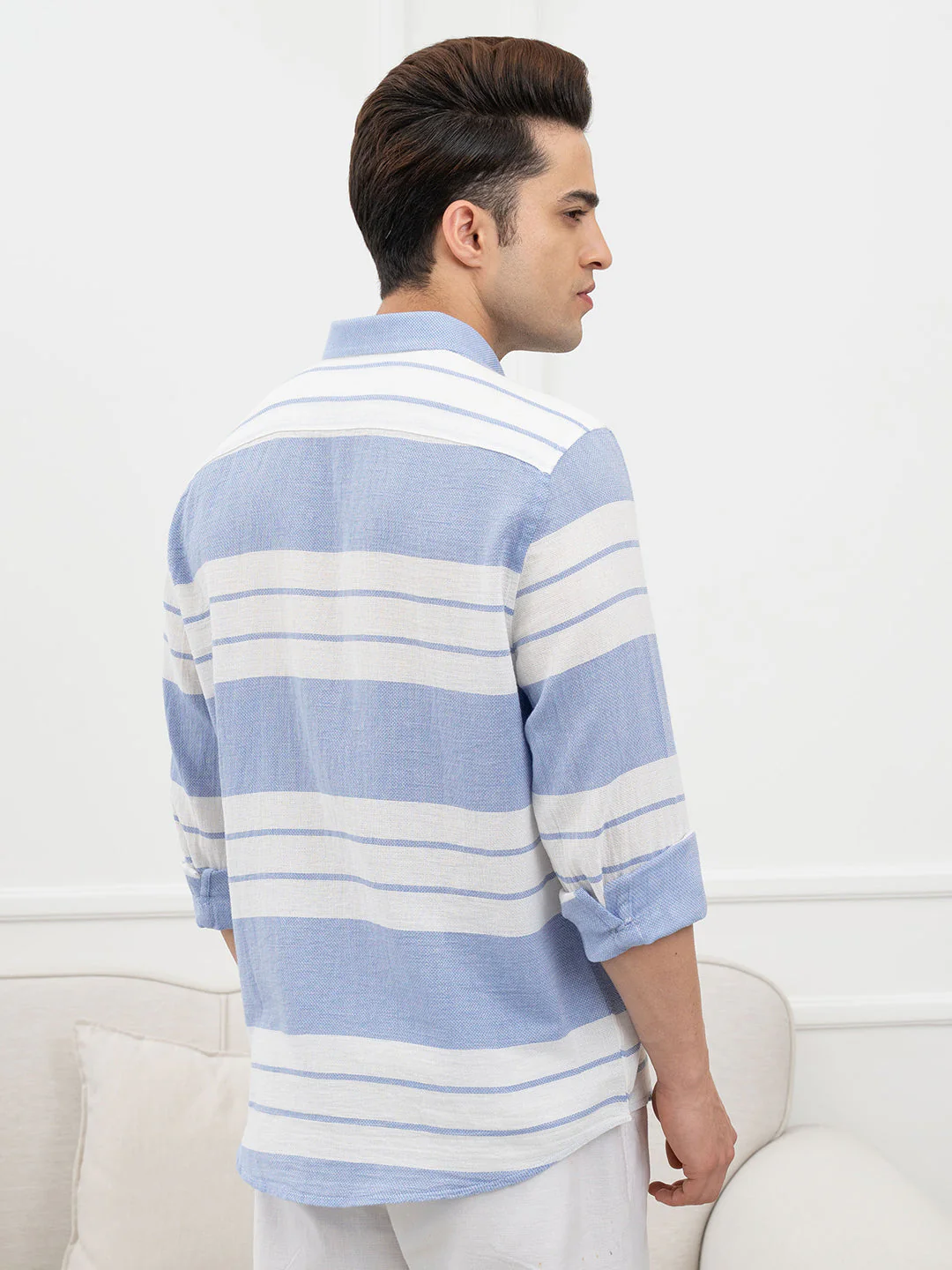 Blue and White Shirt for Men - Image 4