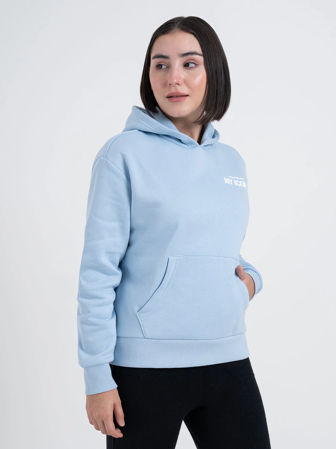 Blue Graphic Winter Hoodie for Women | Cozy Winter Essential - Image 6