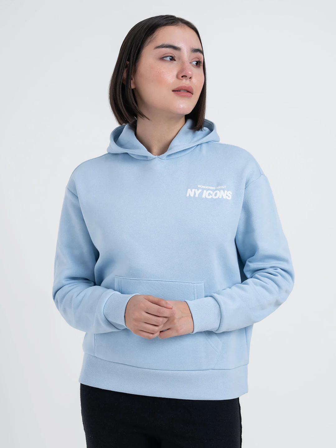 Blue Graphic Winter Hoodie for Women | Cozy Winter Essential - Image 8