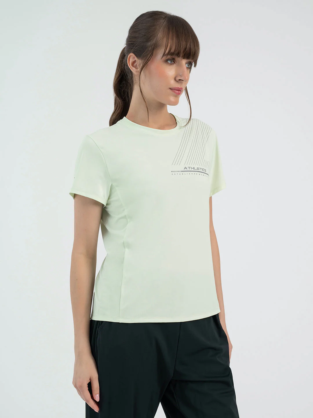 Bright Green Activewear T-Shirt for Women - Image 3