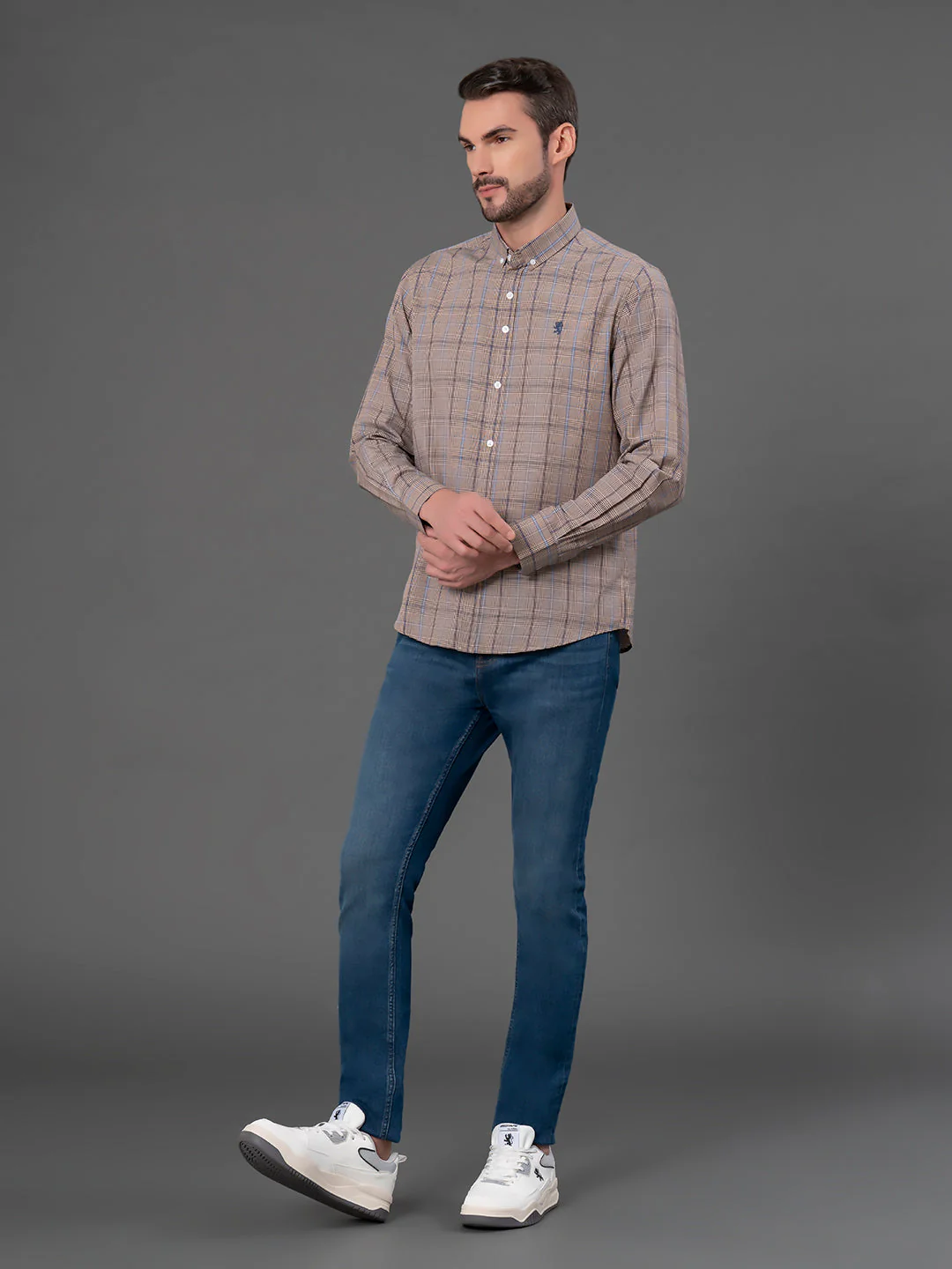 Brown Checked Shirt for Men - Image 5