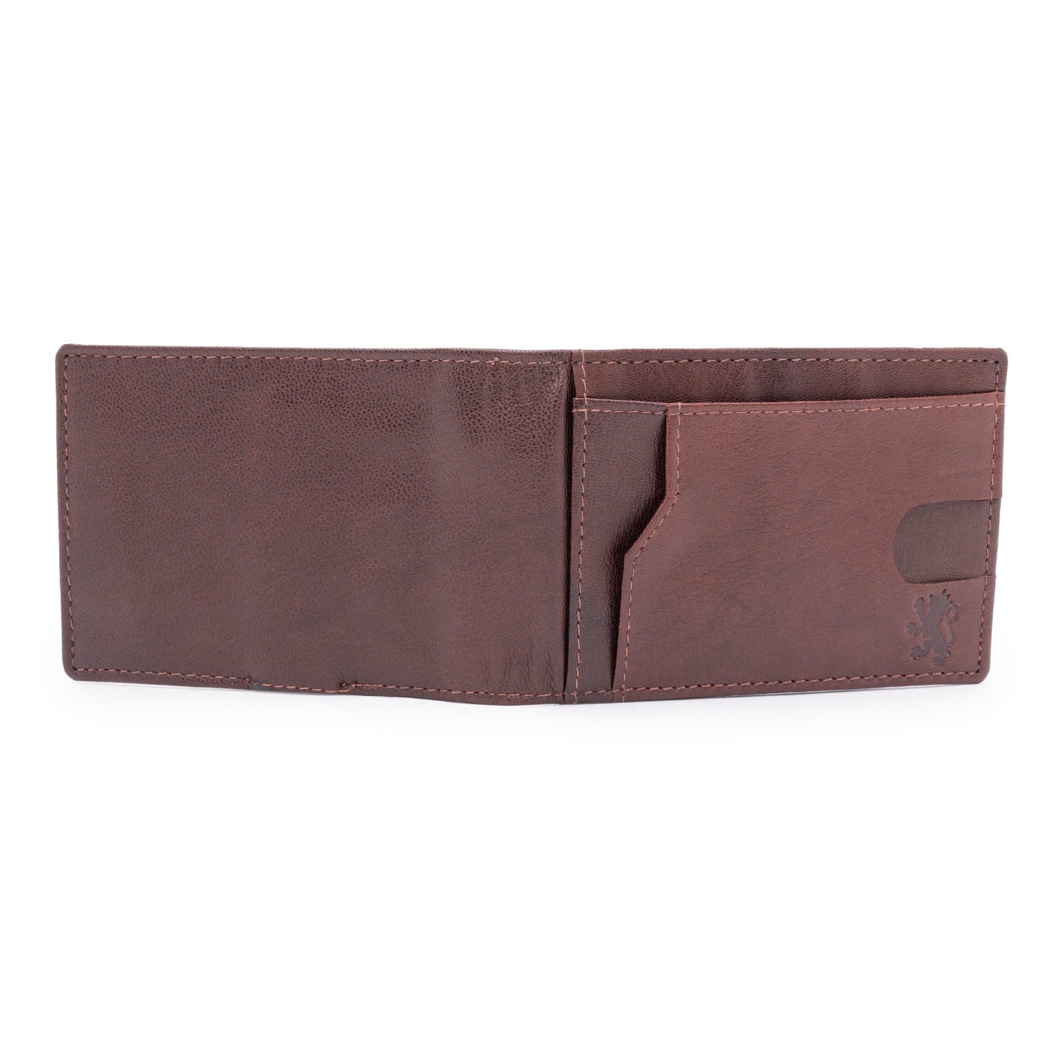 Brown Leather Two Fold RFID Wallet - Image 3