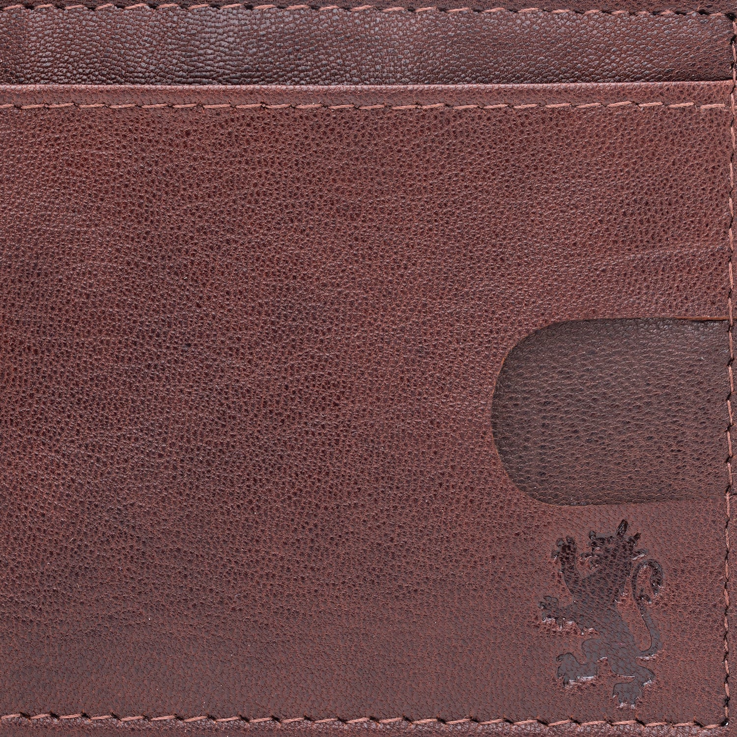 Brown Leather Two Fold RFID Wallet - Image 5