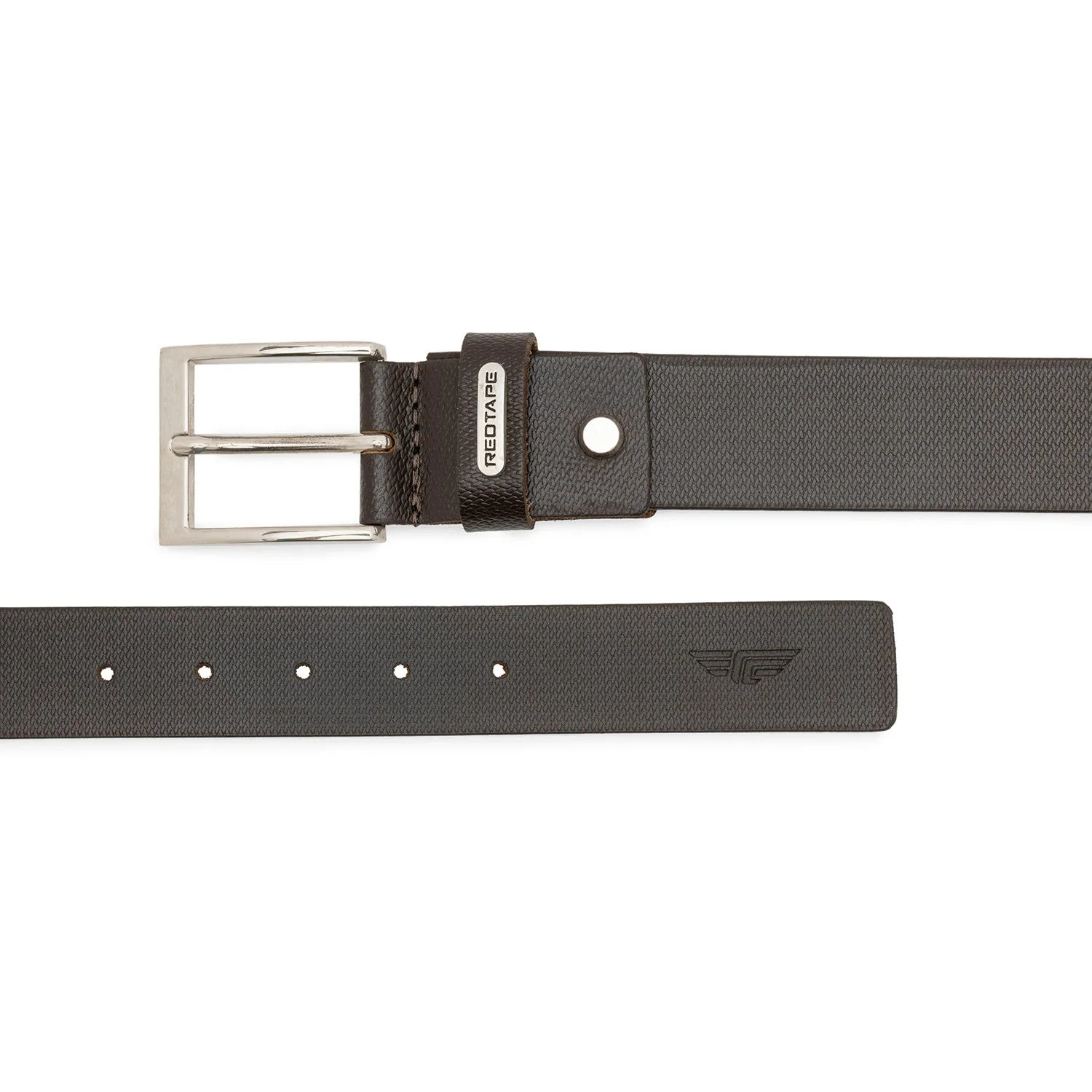 Brown Textured Leather Belt for Men | Classic and Durable - Image 5