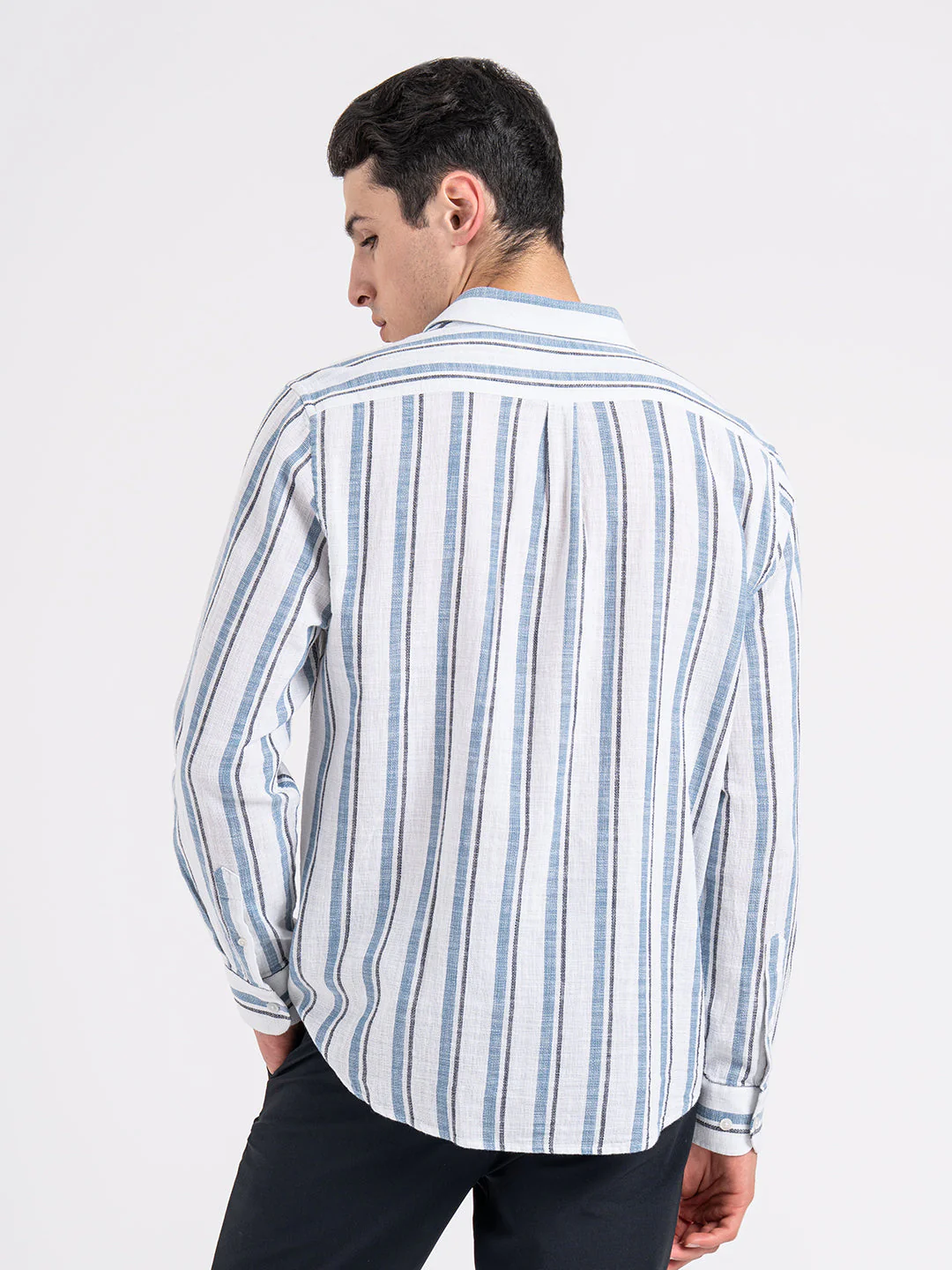 Button Down Striped Shirt for Men - Image 4