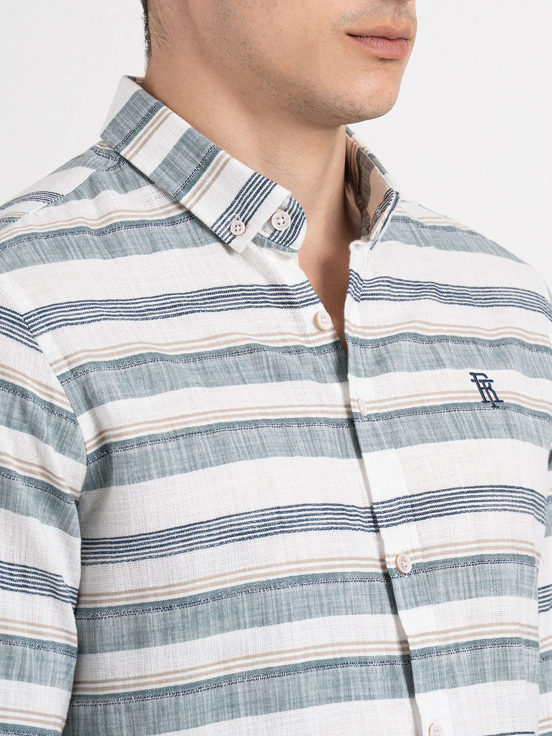 Button Down Striped Shirt for Men - Image 5