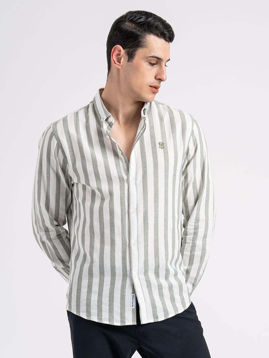 Button Down Striped Shirt for Men - Image 6