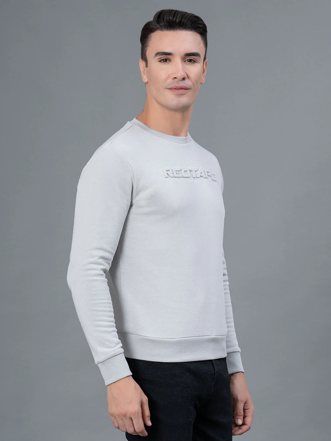 Casual Embossed Sweatshirt for Men - Image 2