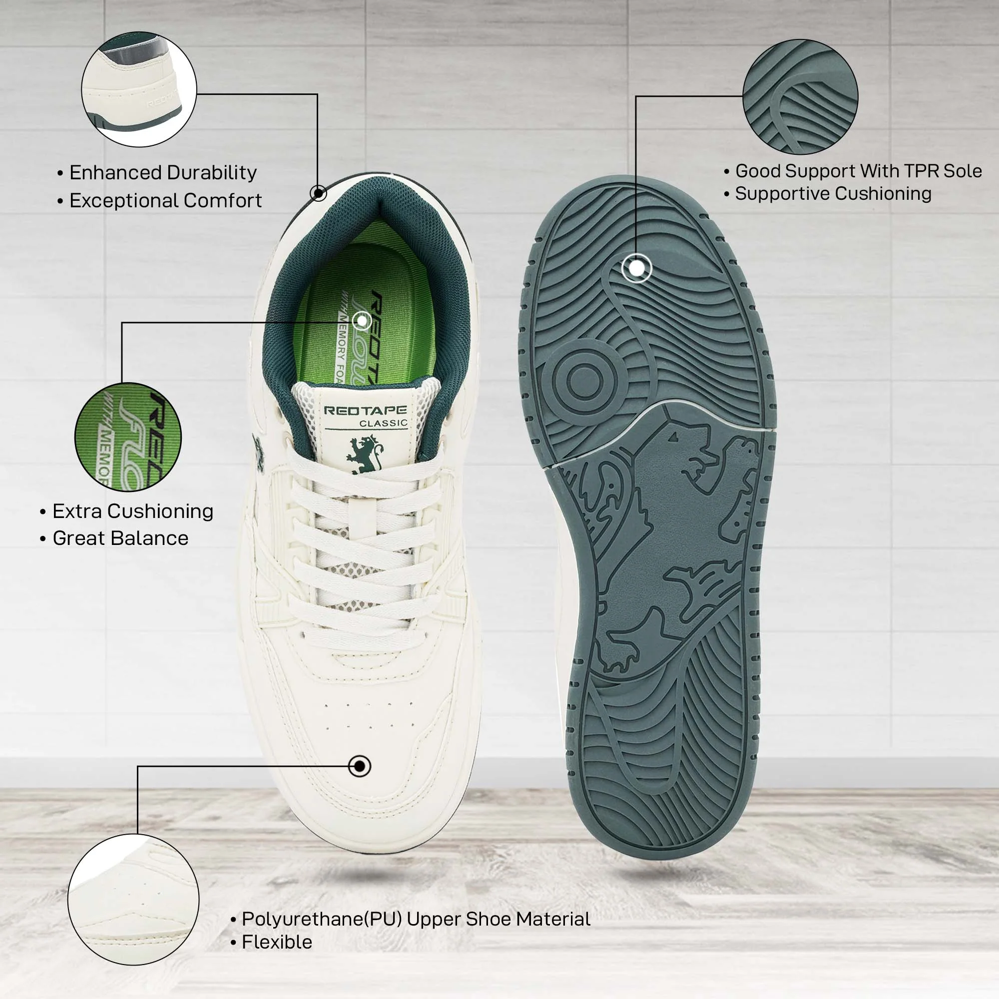 Casual Sneaker Shoes for Men | Elegantly Rounded Front, Soothing Insole & Impact-Resistant Comfort - Image 5