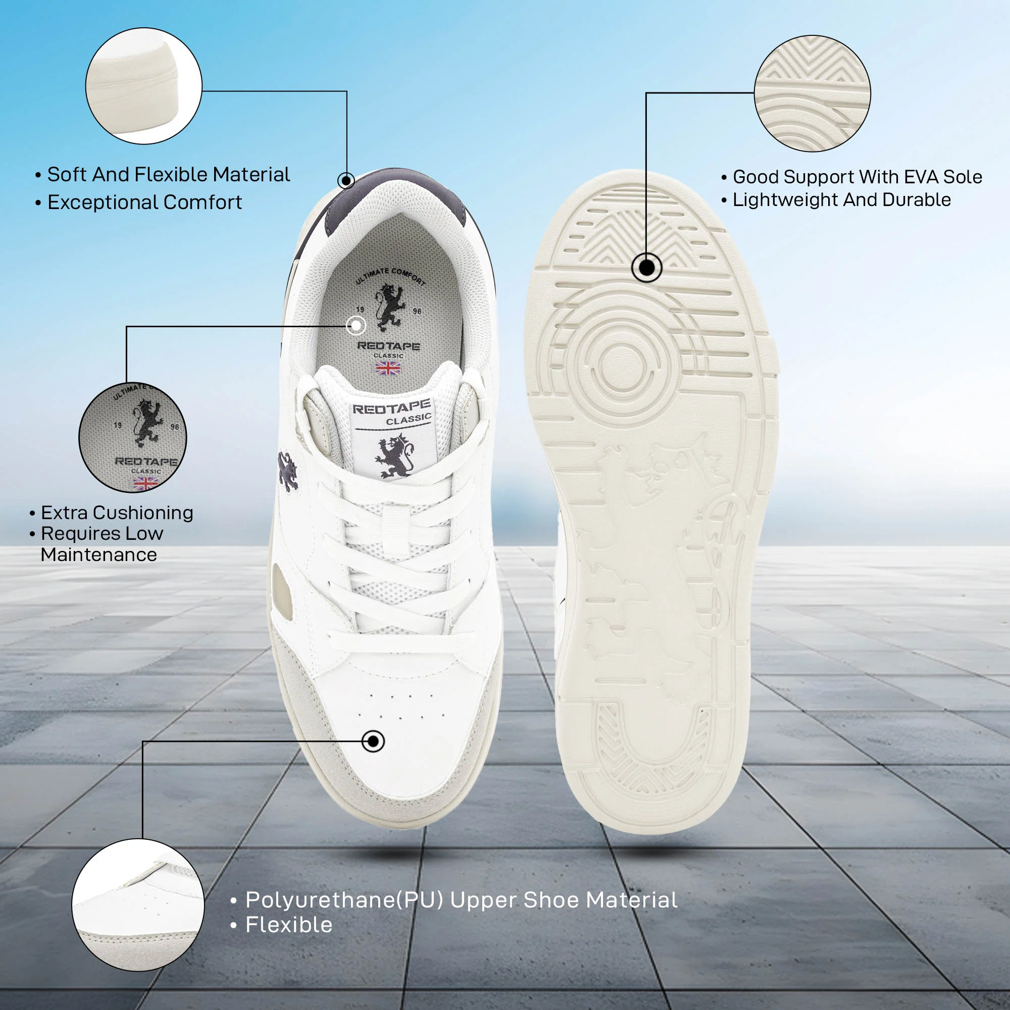Casual Sneaker Shoes for Men | Elegantly Rounded Front, Soothing Insole & Impact-Resistant Comfort - Image 5