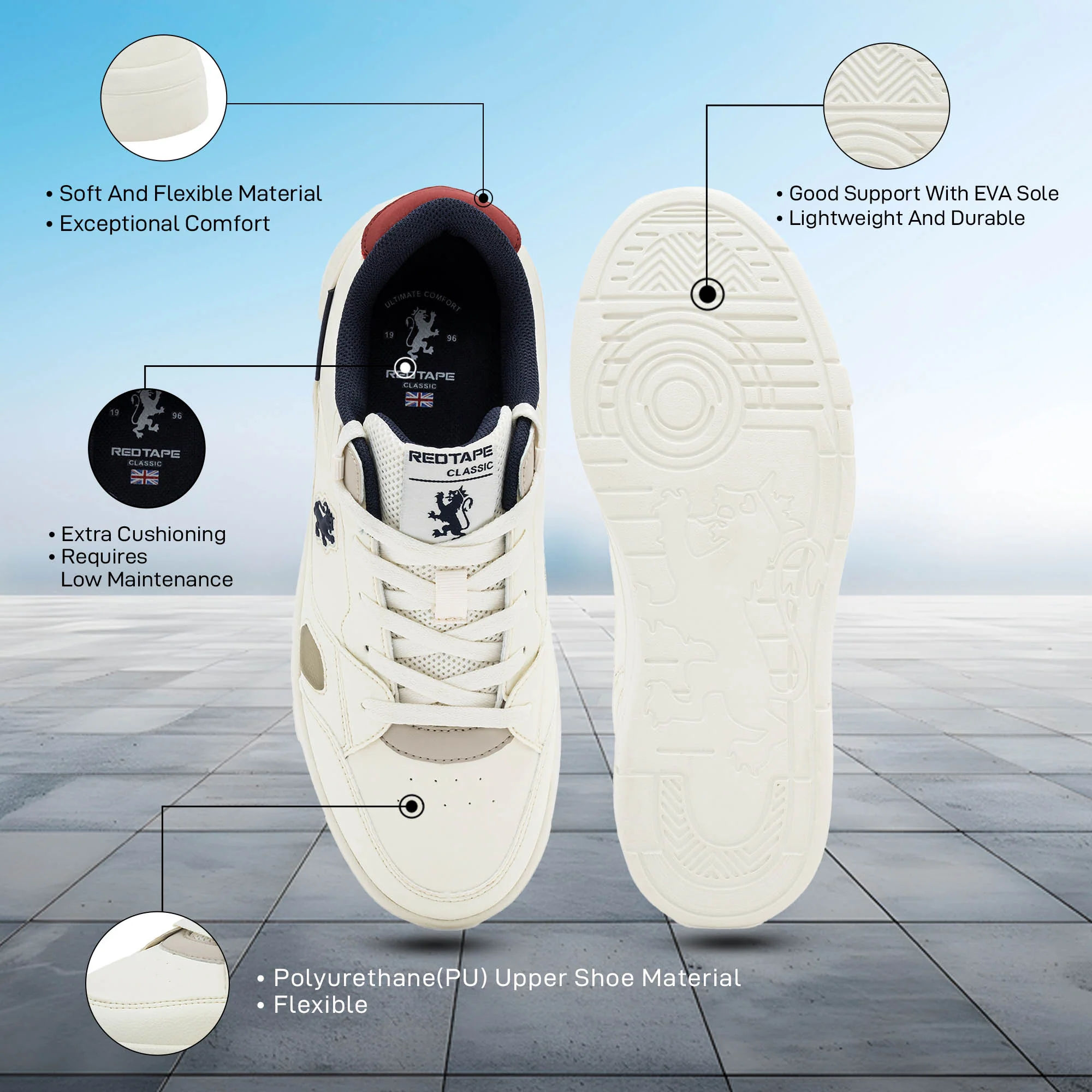 Casual Sneaker Shoes for Men | Elegantly Rounded Front, Soothing Insole & Impact-Resistant Comfort - Image 5