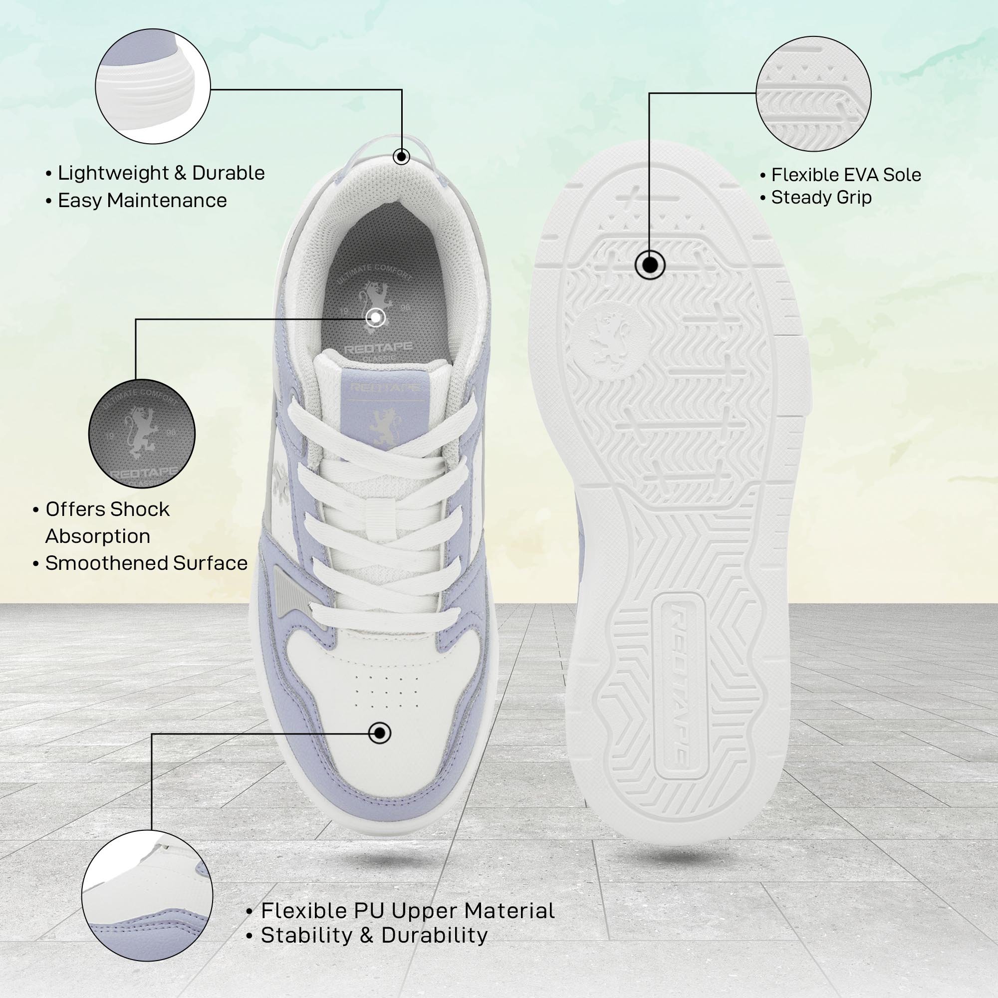 Casual Sneaker Shoes for Women | Classic Rounded Toe & Pampering Cushioned Comfort - Image 5