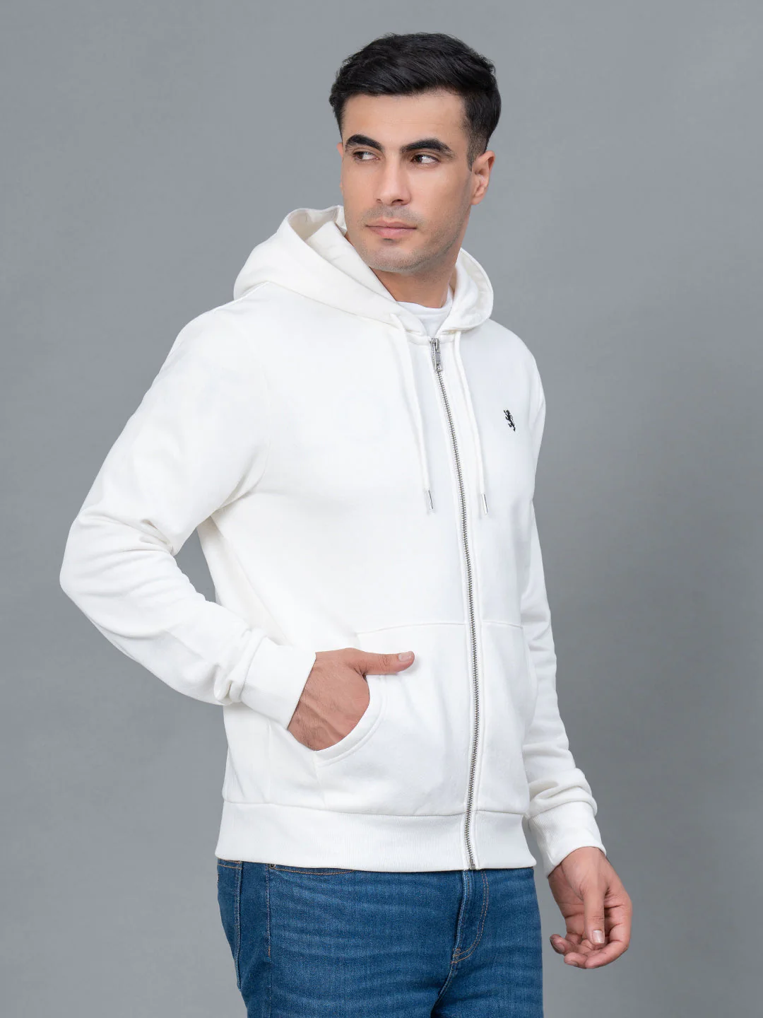Casual Solid Hoodie With Zipper for Men - Image 2