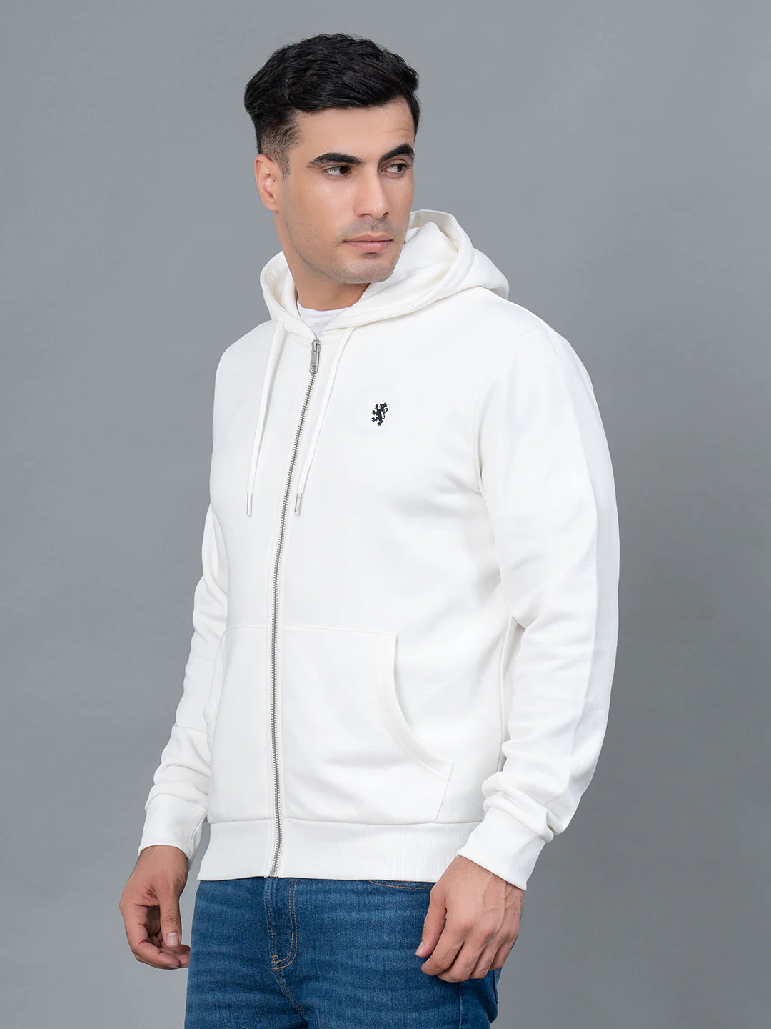 Casual Solid Hoodie With Zipper for Men - Image 6