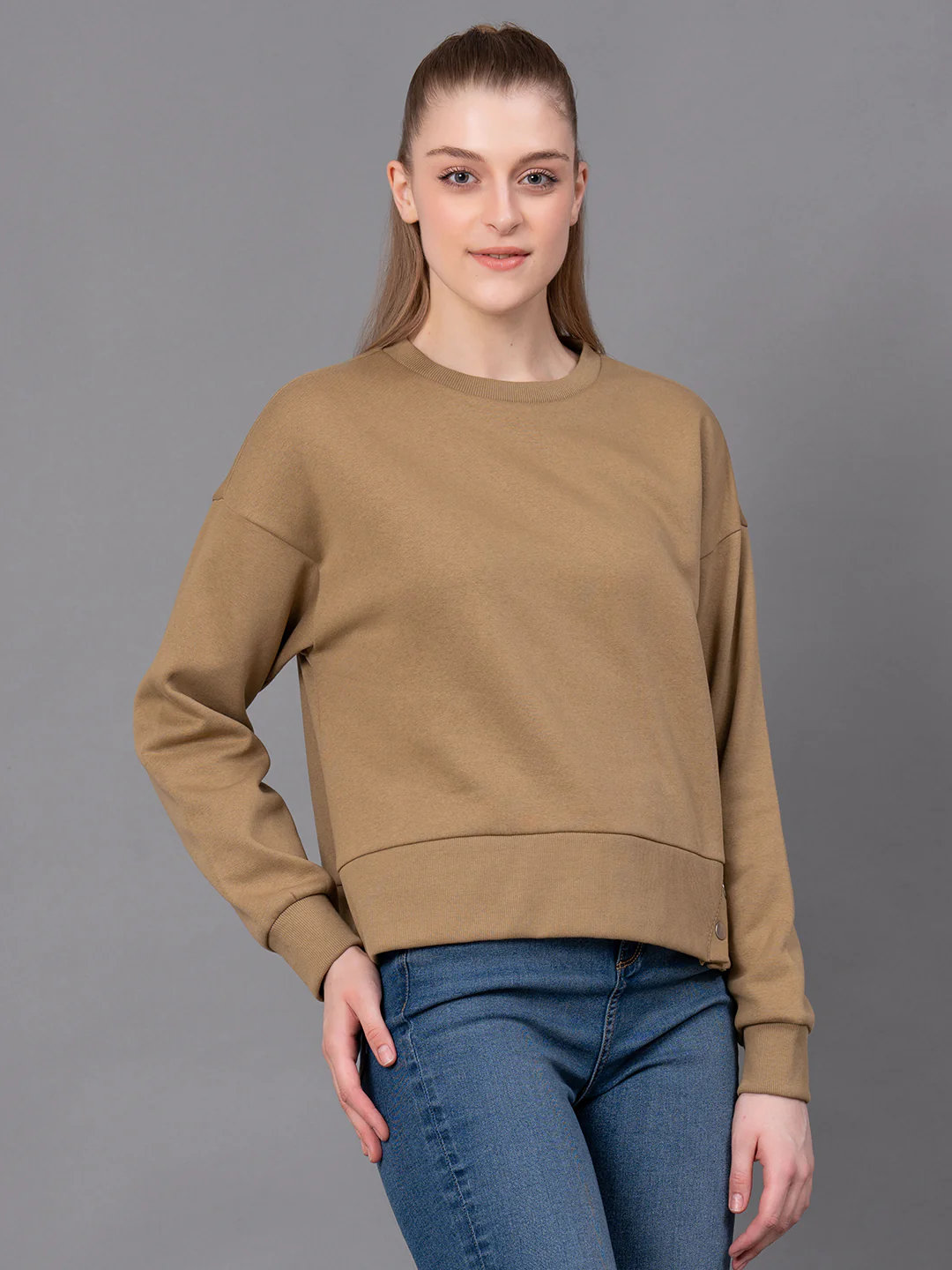 Casual Solid Sweatshirt for Women - Image 5