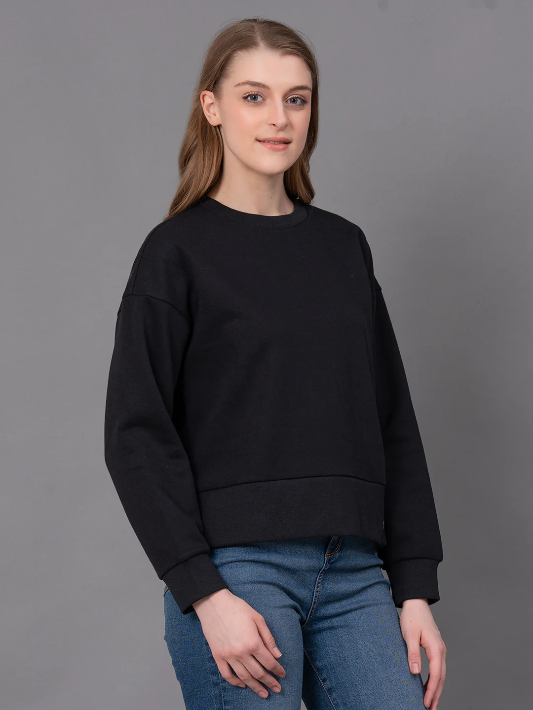Casual Solid Sweatshirt for Women - Image 2