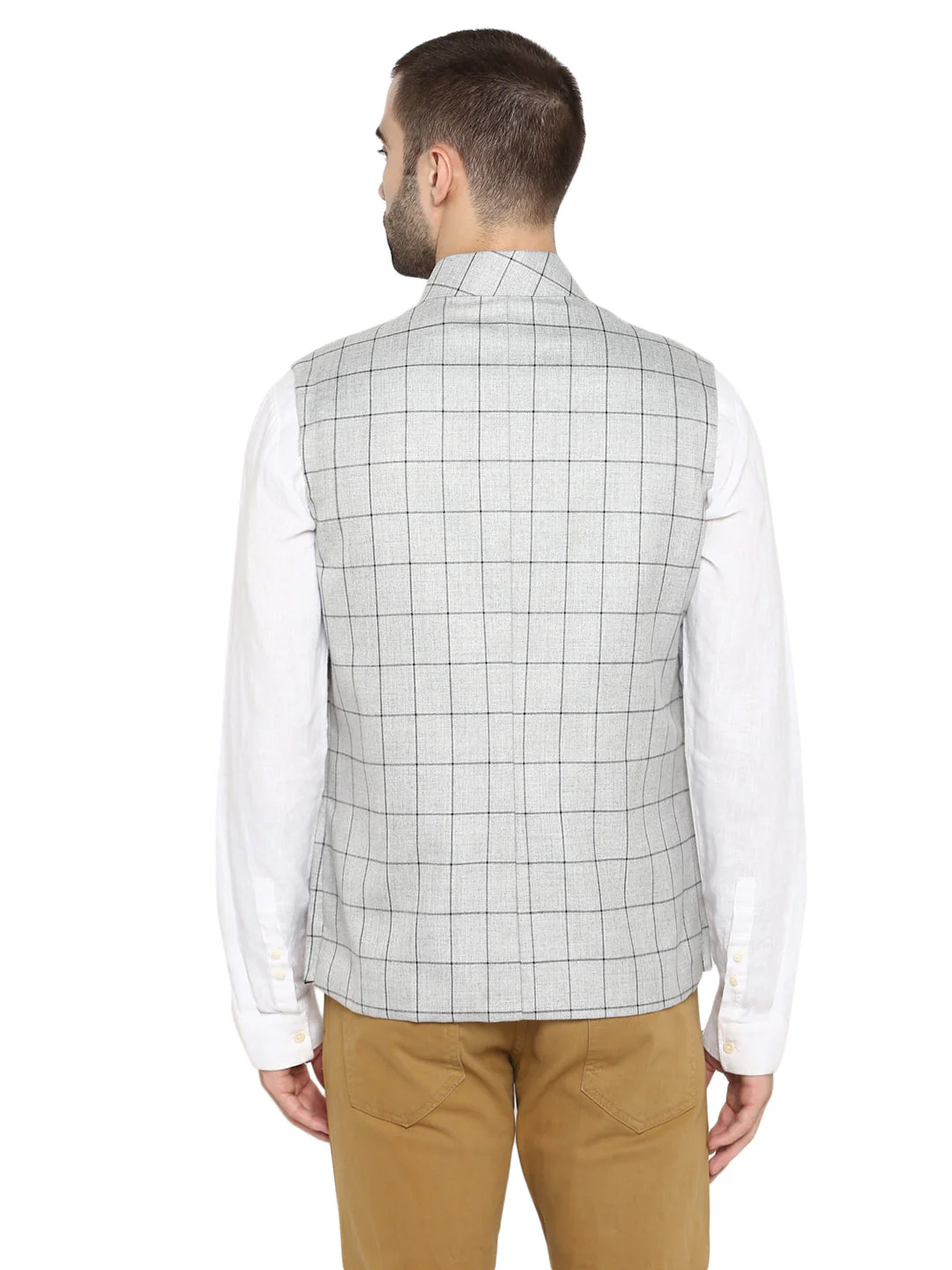 Checked Nehru Jacket for Men | A Perfect Fusion of Comfort & Classic Elegance - Image 3