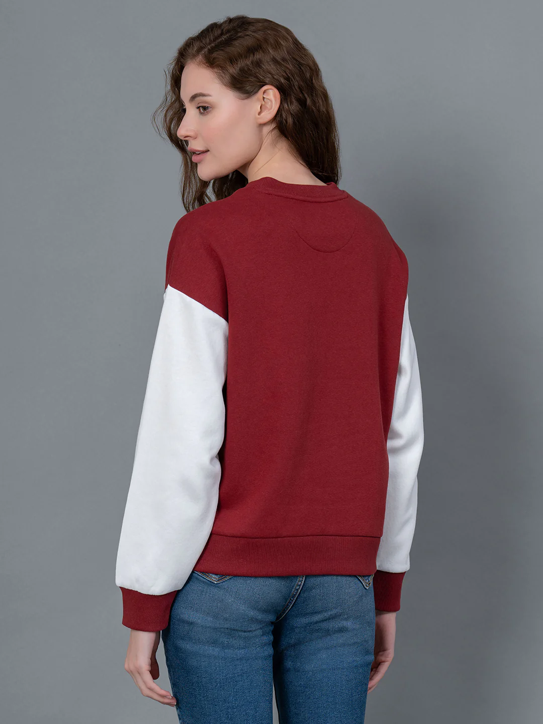 Cherry Embroidered Cotton Poly Fleece Women's Sweatshirt - Image 3