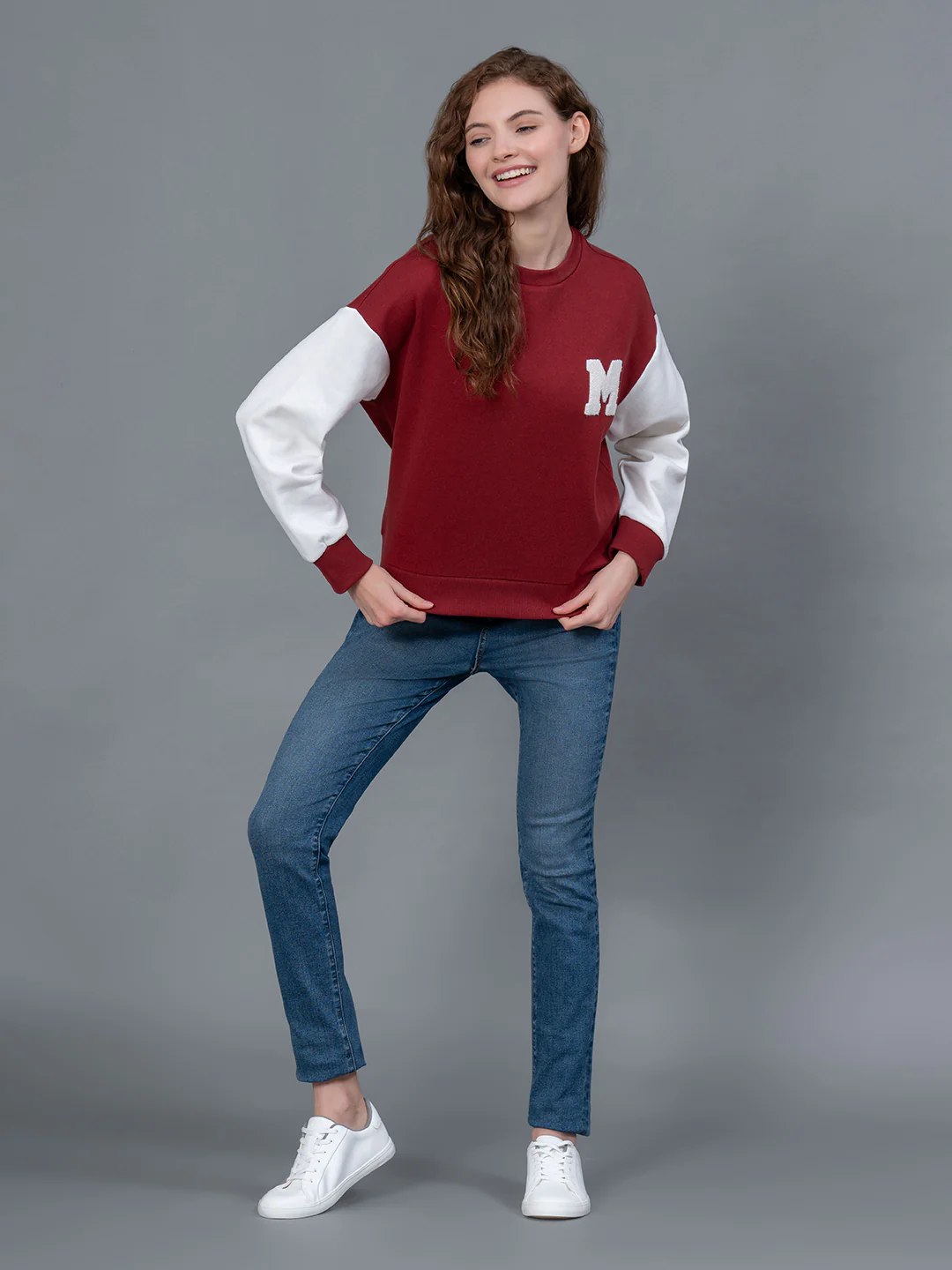 Cherry Embroidered Cotton Poly Fleece Women's Sweatshirt - Image 5