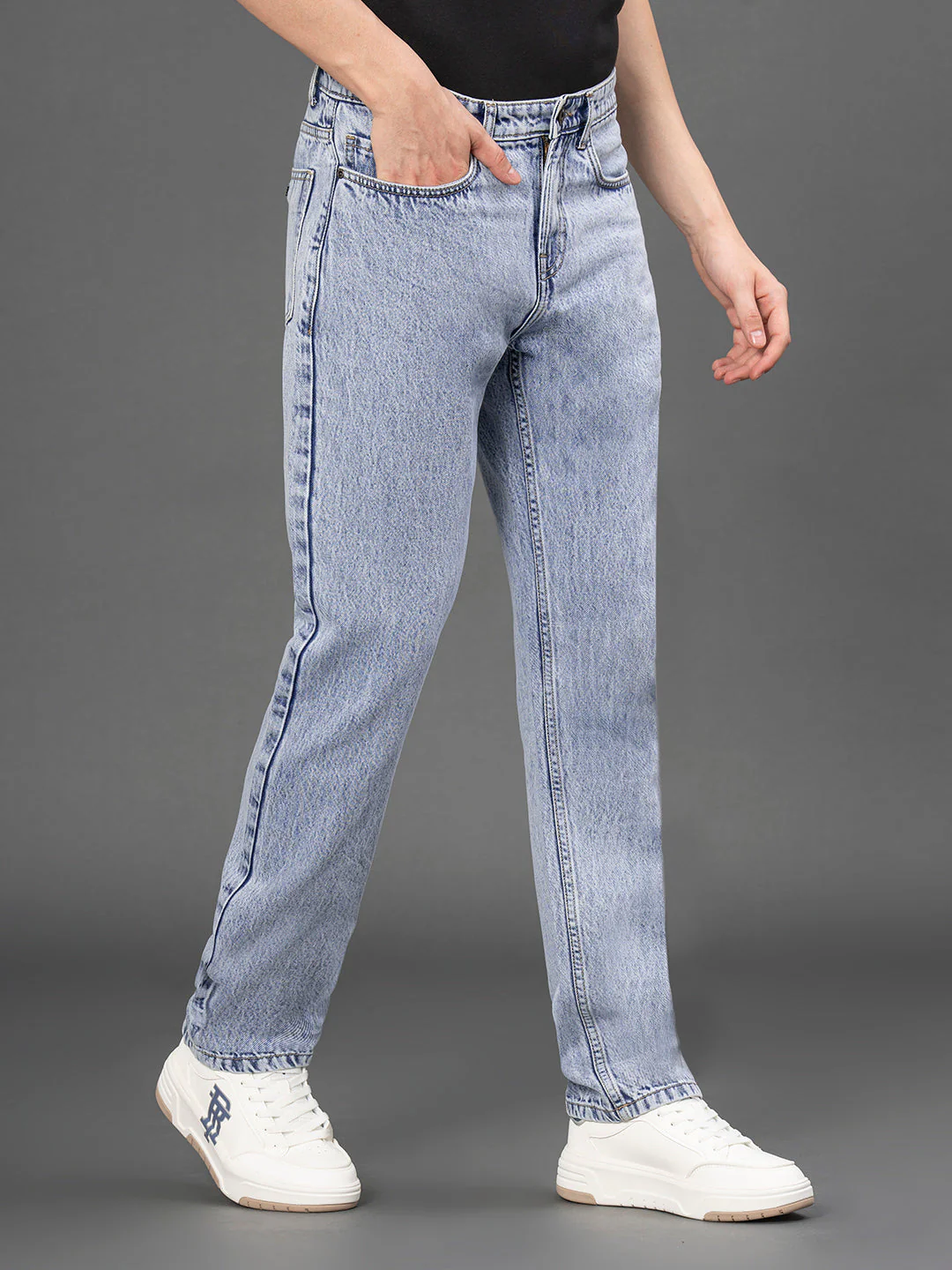 Classic Straight Fit Denim Jeans for Men - Image 2