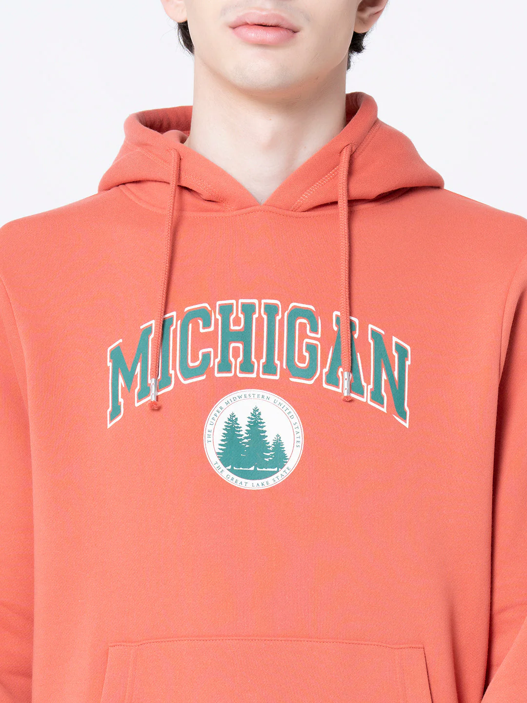 Coral Graphic Print Hoodie for Men - Image 4