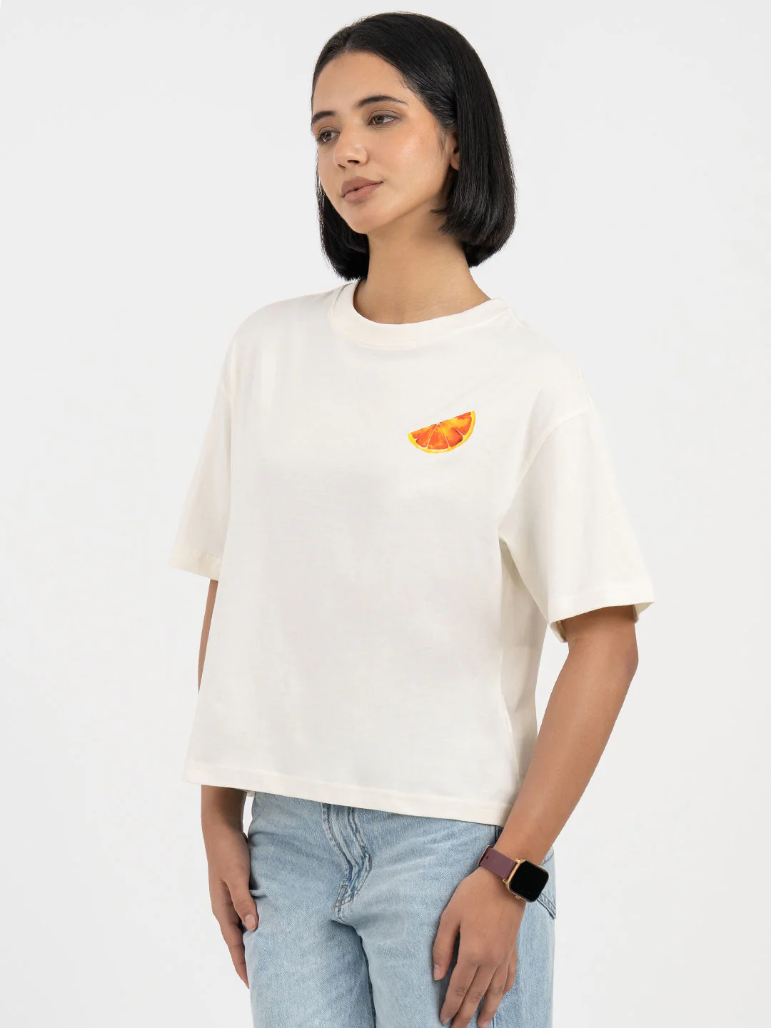 Cream T-Shirt for Women - Image 2