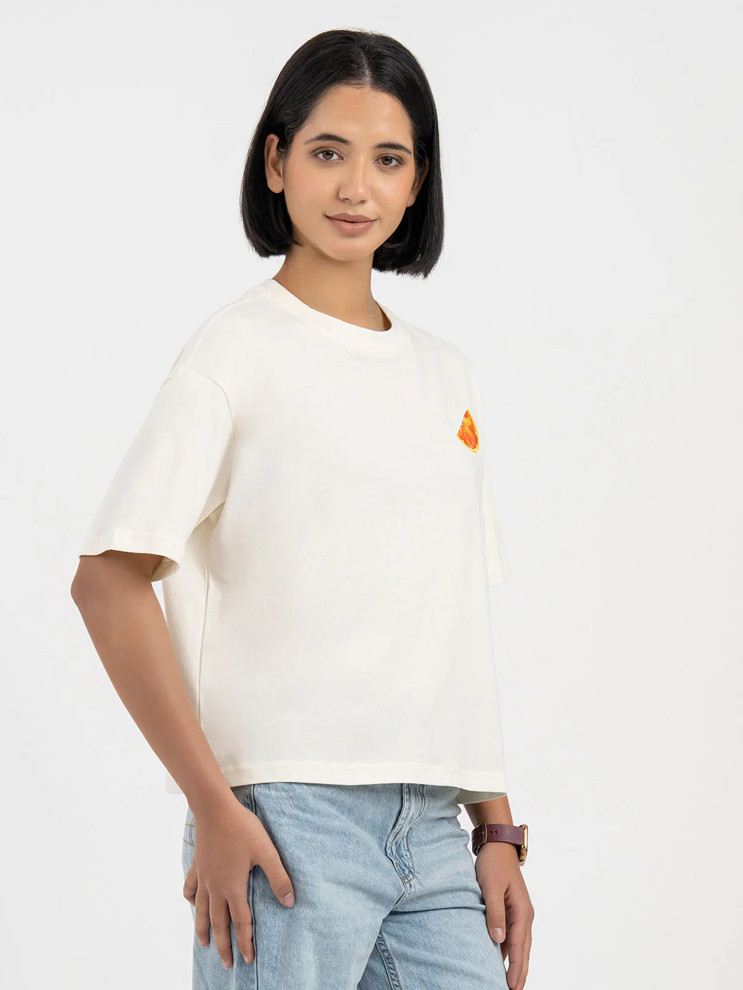 Cream T-Shirt for Women - Image 6